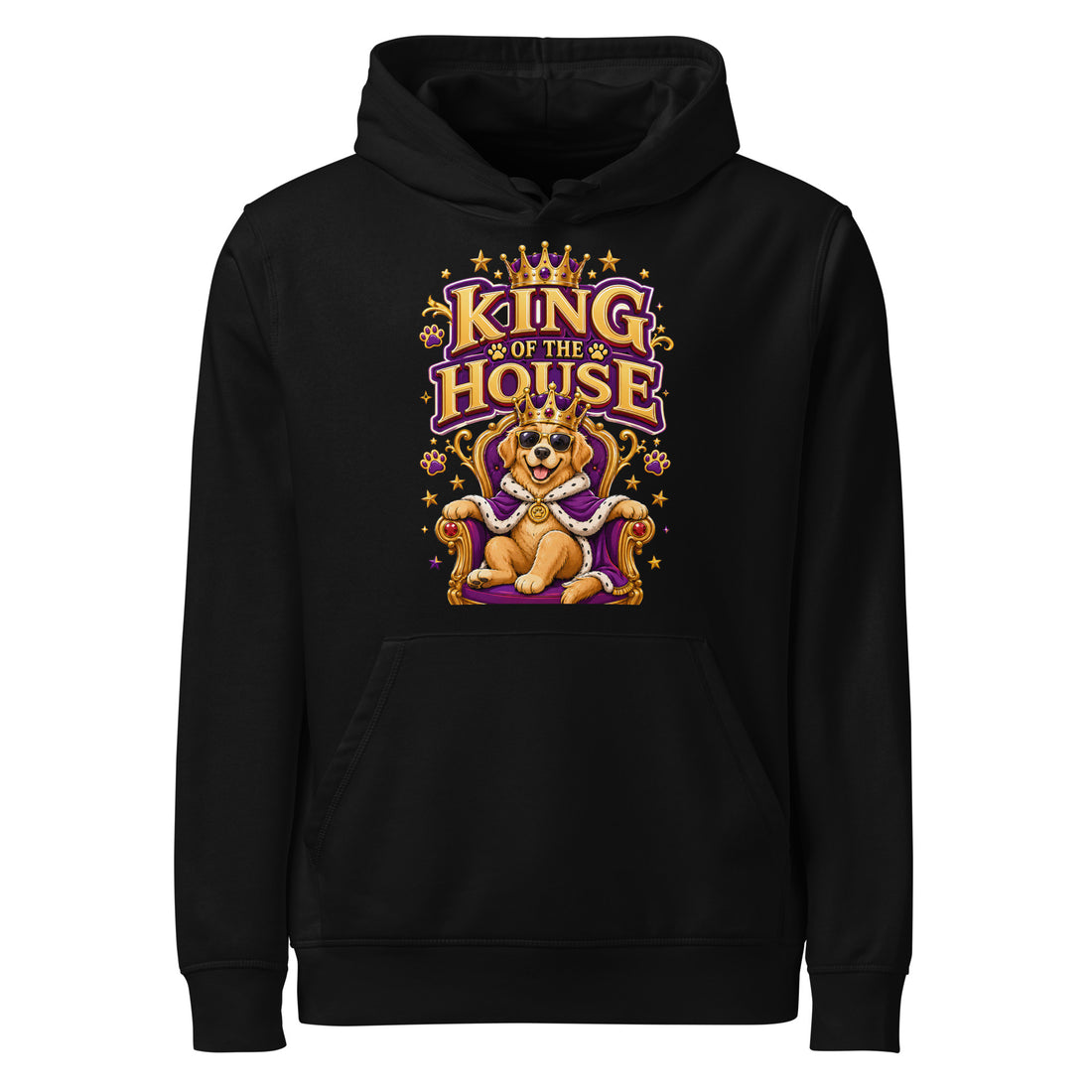 Elite King Of The House - Premium Luxury Golden Retriever Dog Lovers Organic Mid-Weight Hoodie by printfluence.net