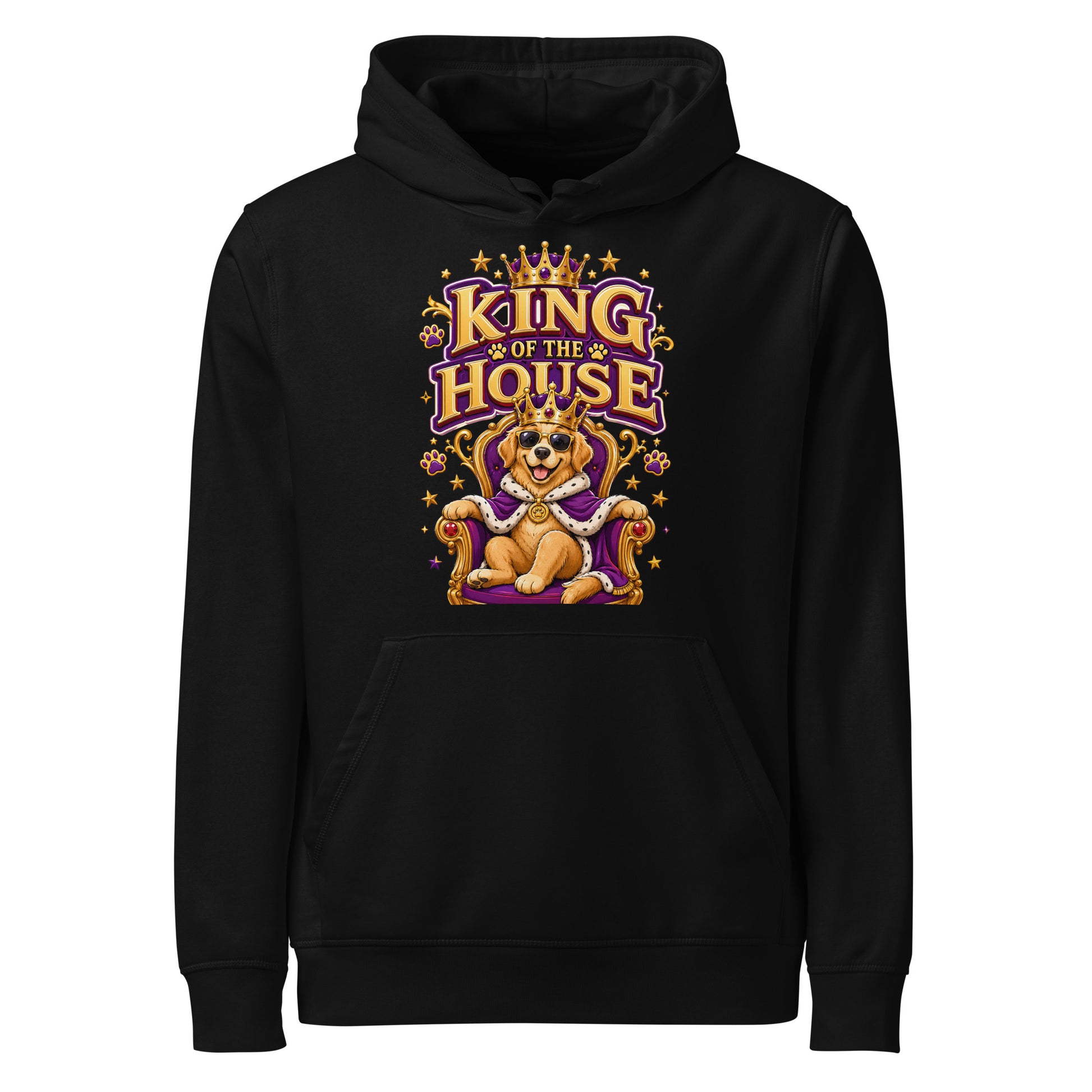Elite King Of The House - Premium Luxury Golden Retriever Dog Lovers Organic Mid-Weight Hoodie by printfluence.net