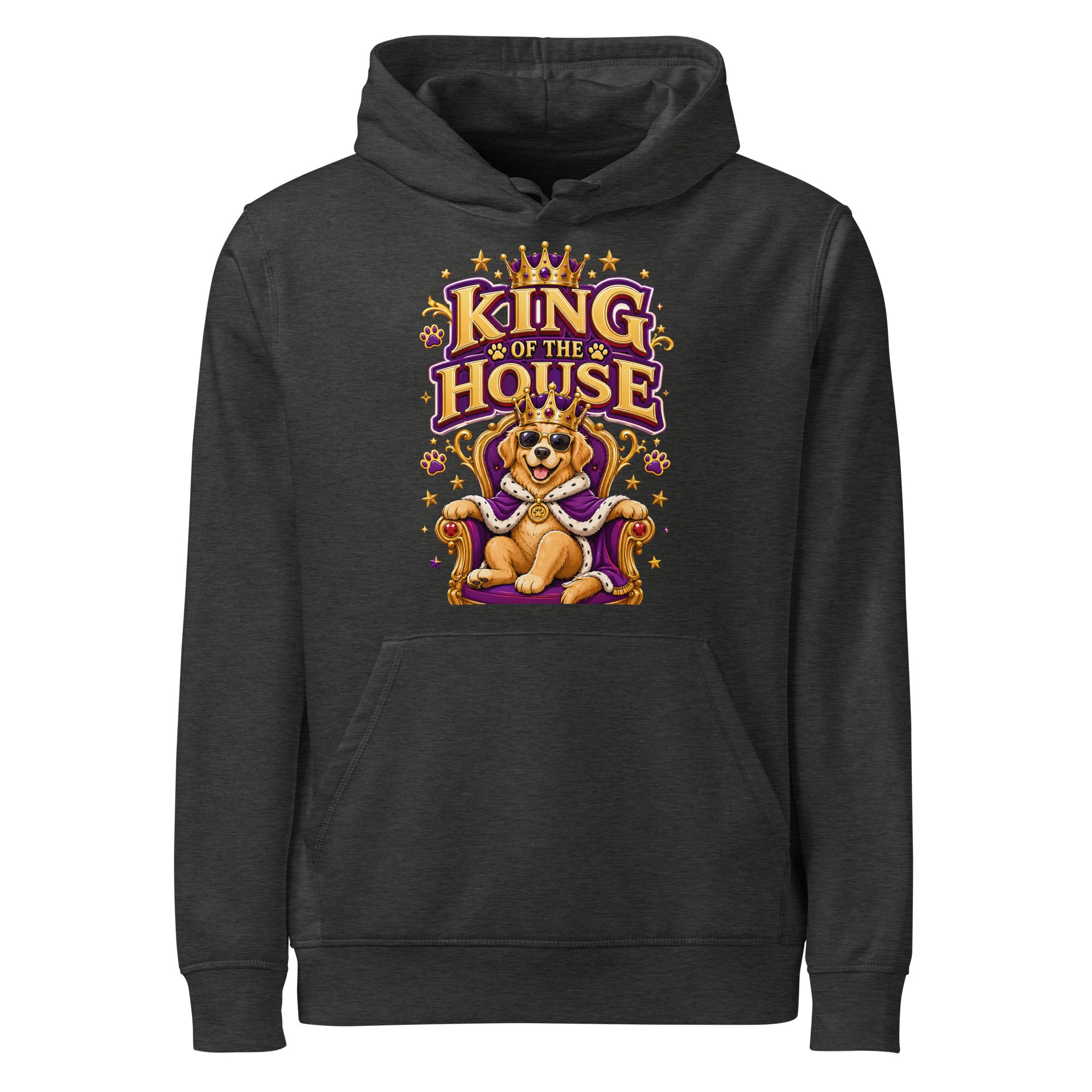 Elite King Of The House - Premium Luxury Golden Retriever Dog Lovers Organic Mid-Weight Hoodie by printfluence.net
