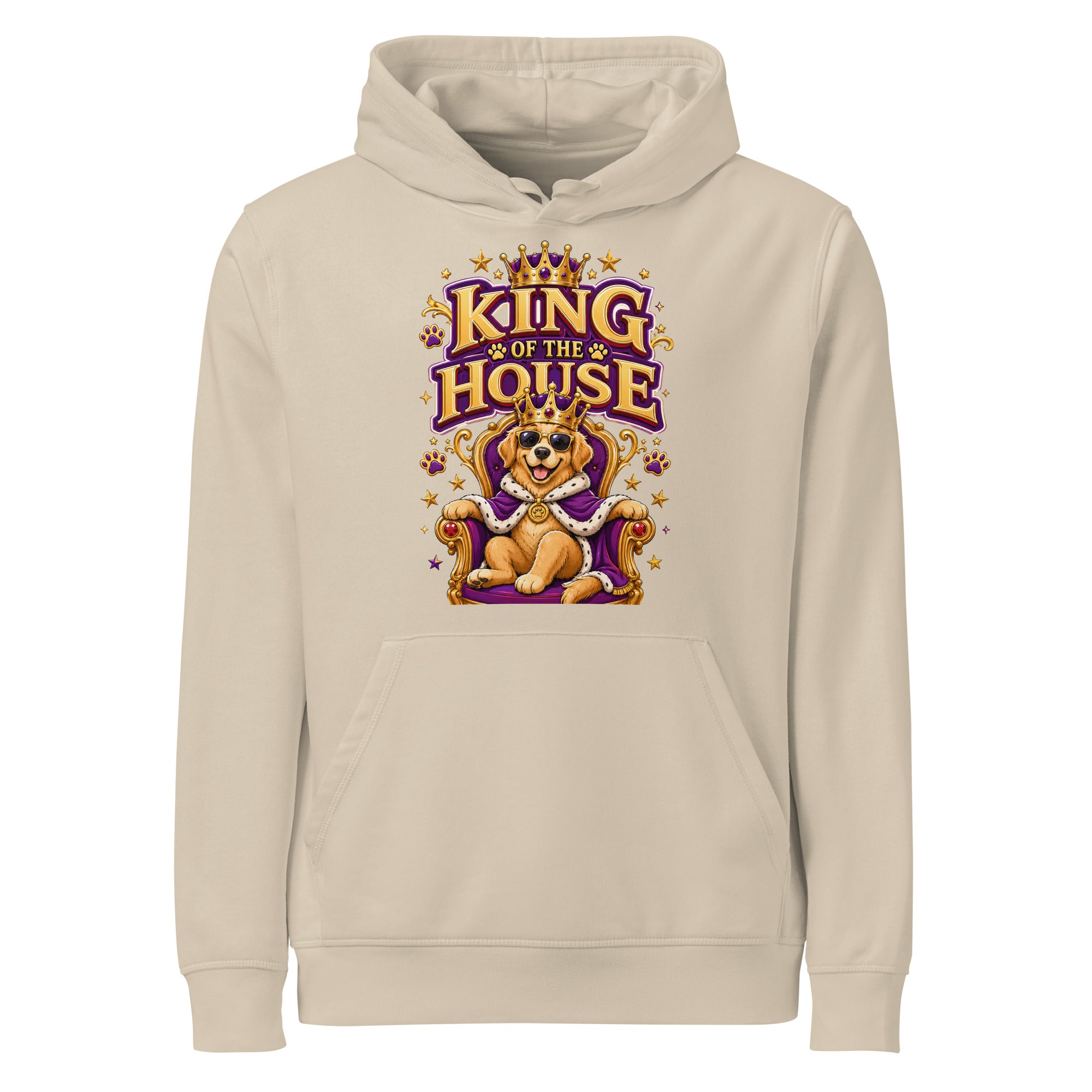 Elite King Of The House - Premium Luxury Golden Retriever Dog Lovers Organic Mid-Weight Hoodie by printfluence.net