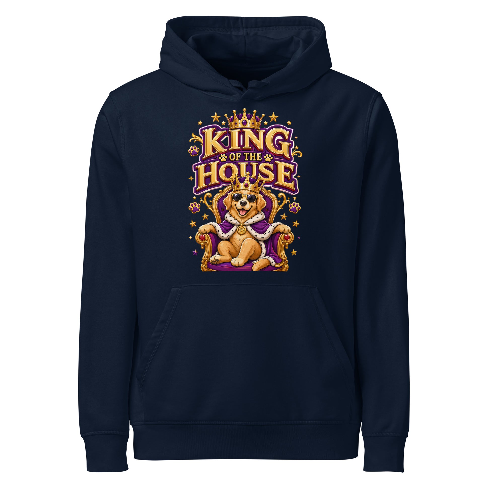 Elite King Of The House - Premium Luxury Golden Retriever Dog Lovers Organic Mid-Weight Hoodie by printfluence.net