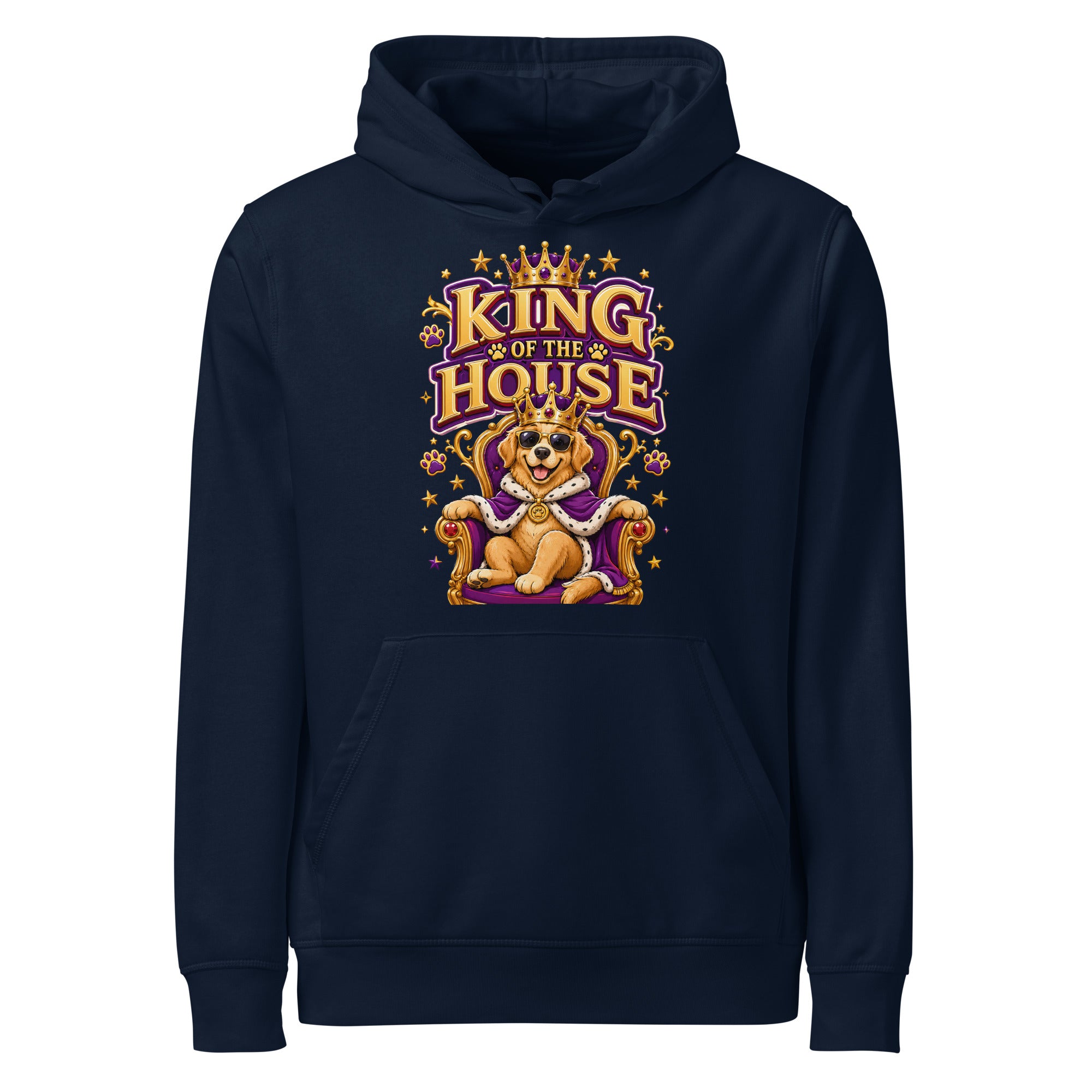 Elite King Of The House - Premium Luxury Golden Retriever Dog Lovers Organic Mid-Weight Hoodie by printfluence.net