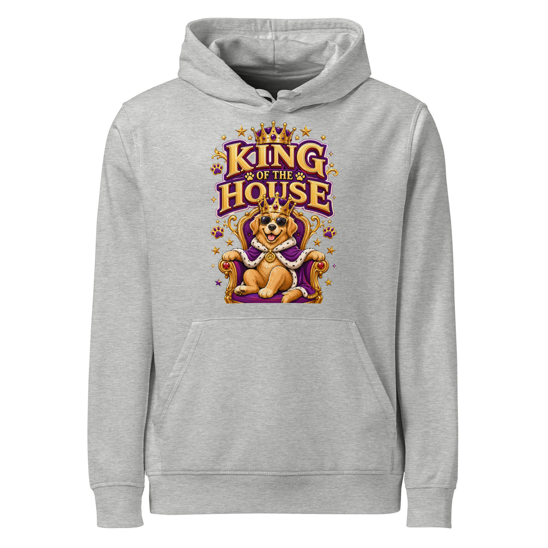 Elite King Of The House - Premium Luxury Golden Retriever Dog Lovers Organic Mid-Weight Hoodie by printfluence.net