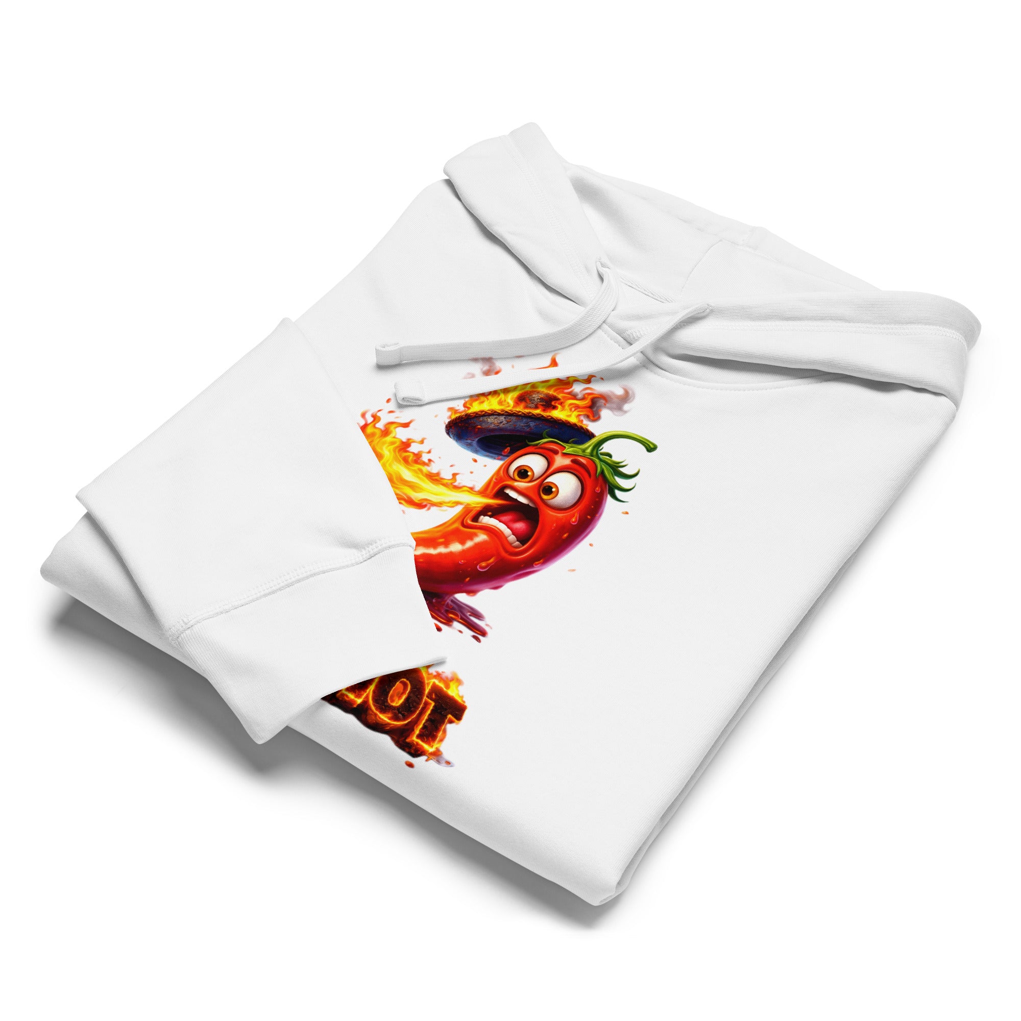 Unisex organic mid-weight hoodie - Spicy Vibe: "TOO HOT" Flaming Chili Unisex Organic Hoodie 🌶️🔥 by printfluence.net
