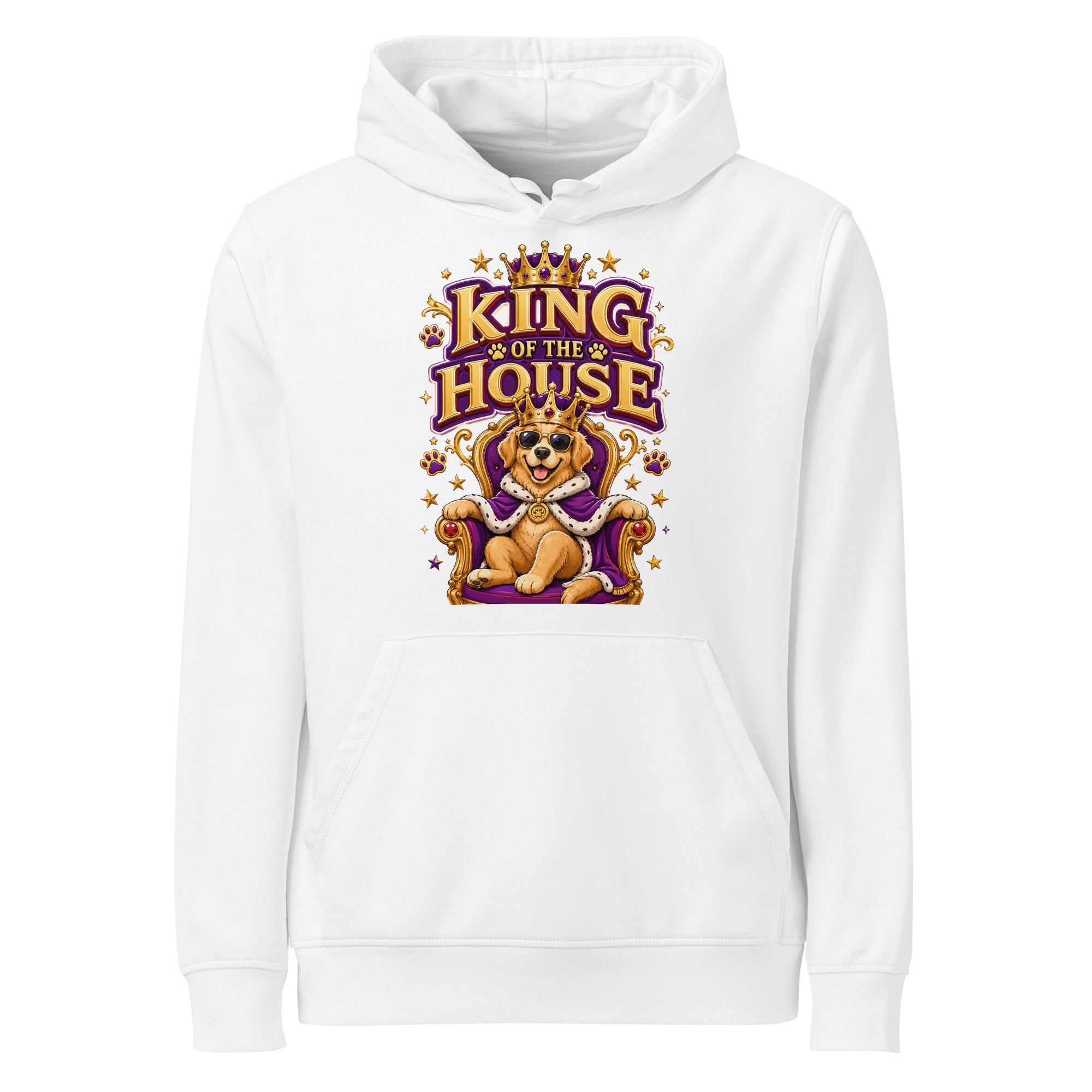 Elite King Of The House - Premium Luxury Golden Retriever Dog Lovers Organic Mid-Weight Hoodie by printfluence.net