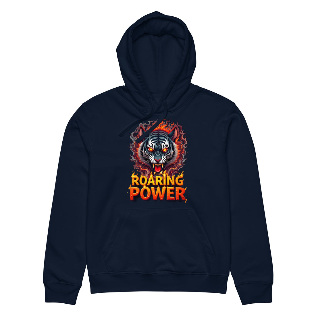 Unisex organic mid-weight hoodie - Roaring Power Tiger Organic Hoodie – Fierce Eco Beast Warmth by printfluence.net
