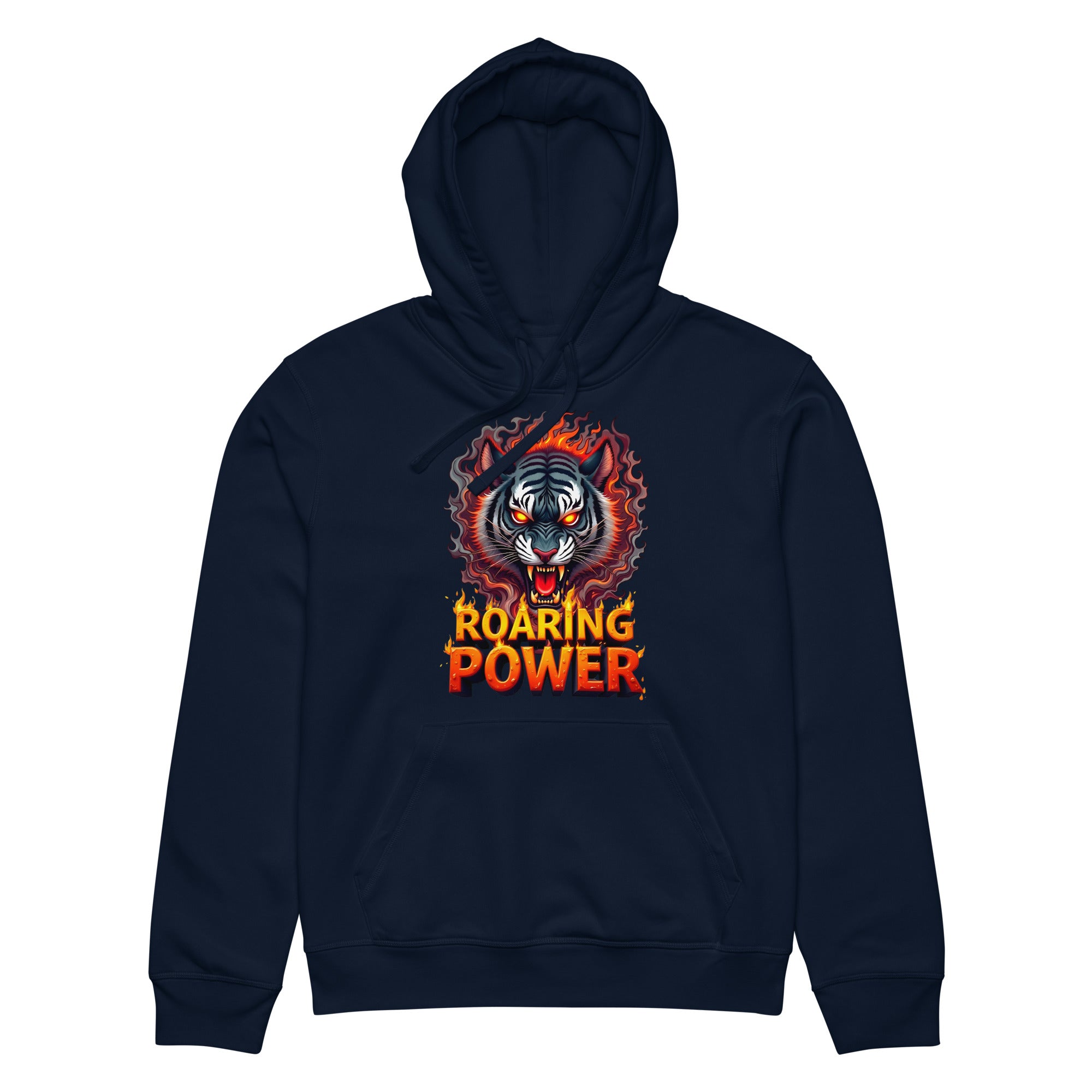 Unisex organic mid-weight hoodie - Roaring Power Tiger Organic Hoodie – Fierce Eco Beast Warmth by printfluence.net