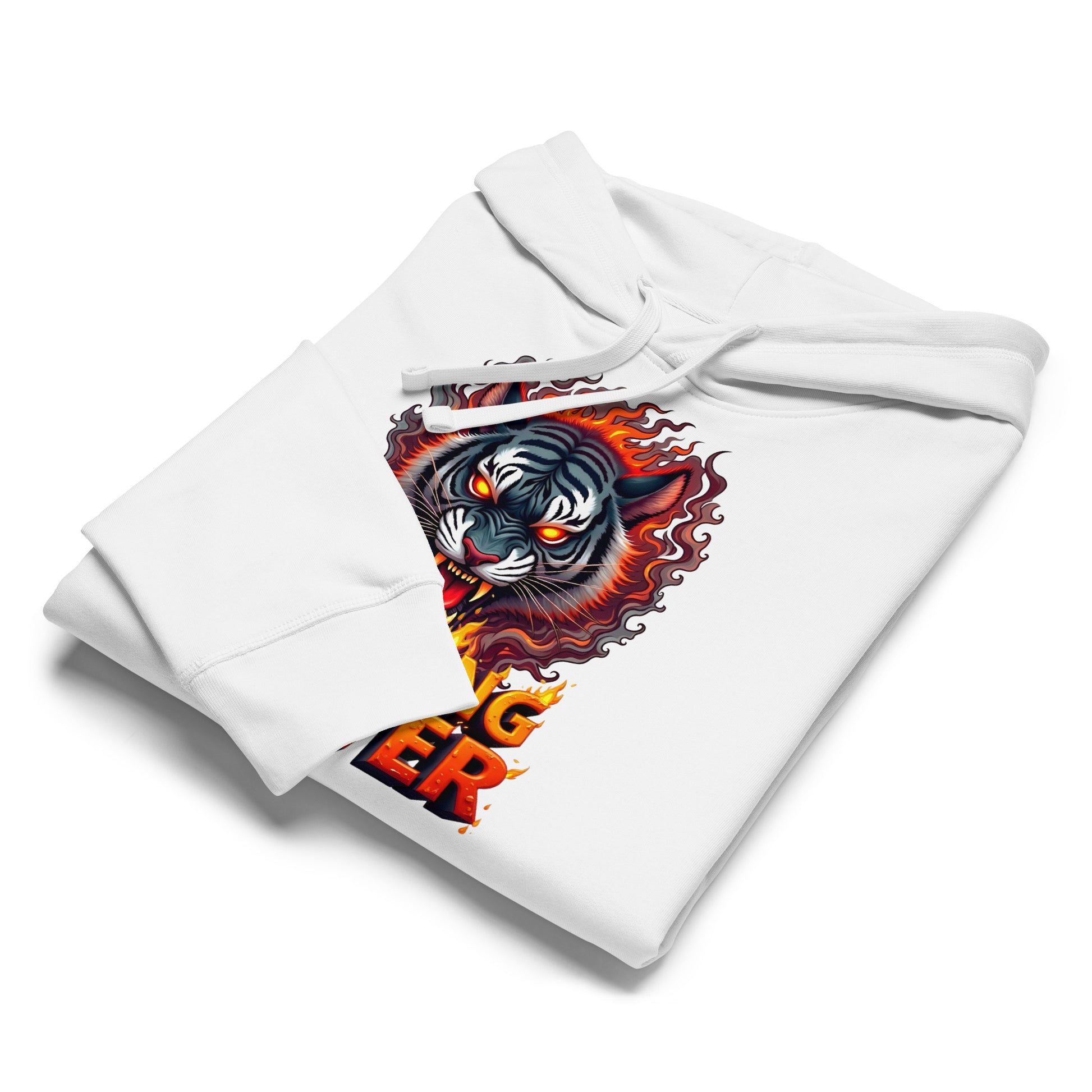 Unisex organic mid-weight hoodie - Roaring Power Tiger Organic Hoodie – Fierce Eco Beast Warmth by printfluence.net
