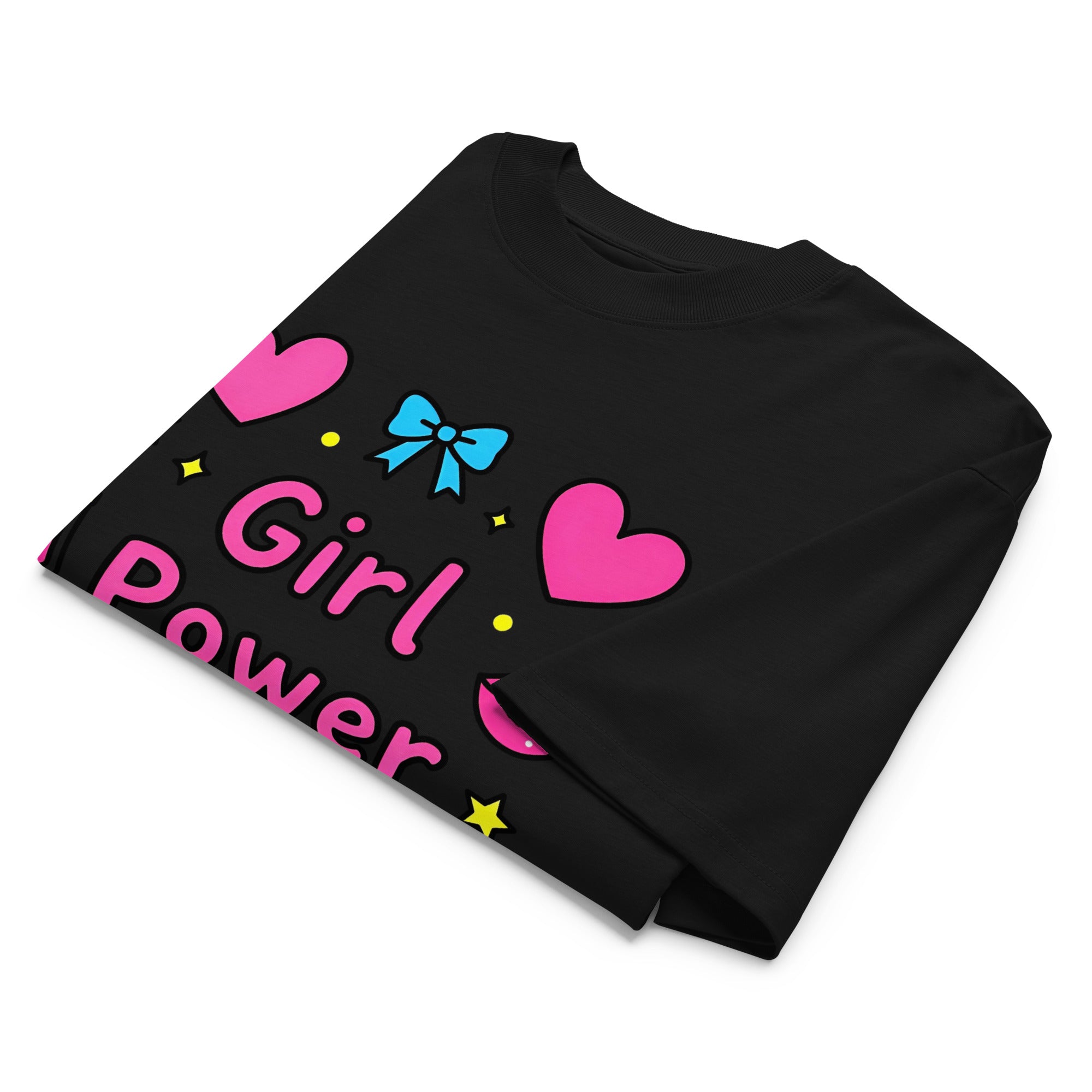 Unisex organic oversized high neck t-shirt - Girl Power Icons Oversized Organic Tee – For Elite Female Achievers by printfluence.net