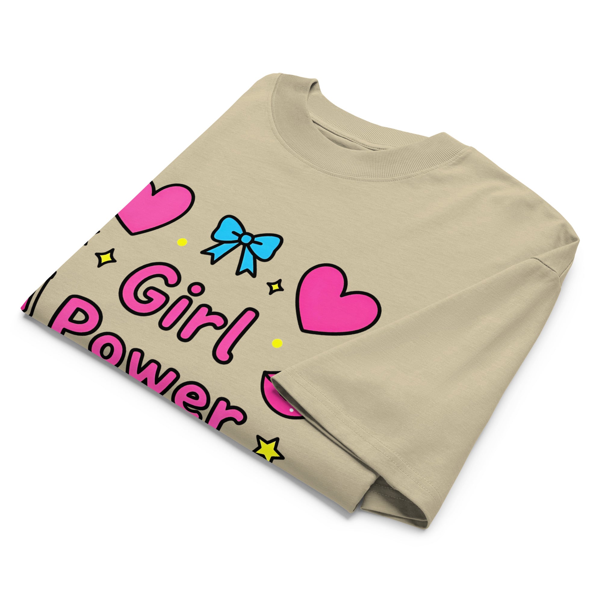 Unisex organic oversized high neck t-shirt - Girl Power Icons Oversized Organic Tee – For Elite Female Achievers by printfluence.net