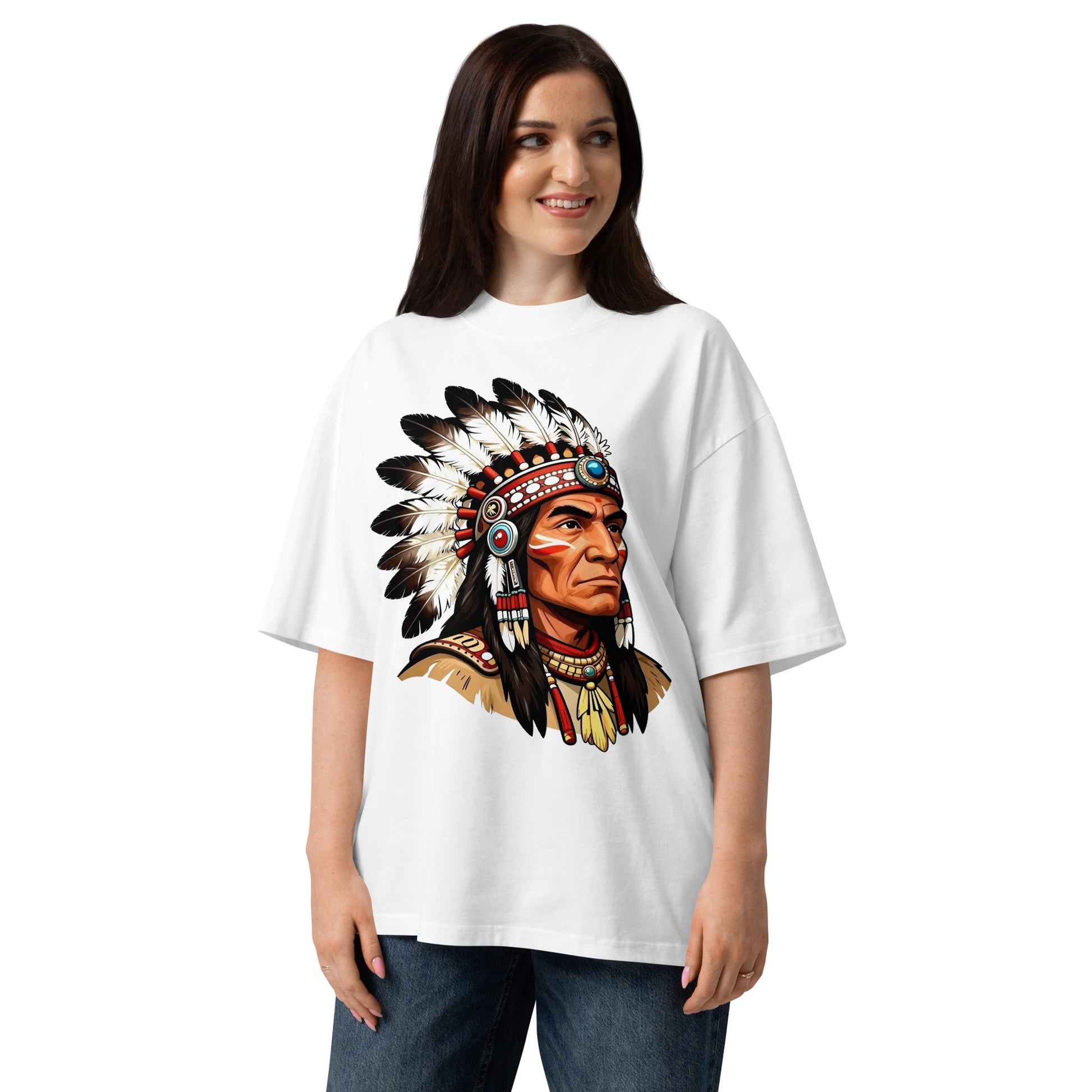 Unisex organic oversized high neck t-shirt by printfluence.net