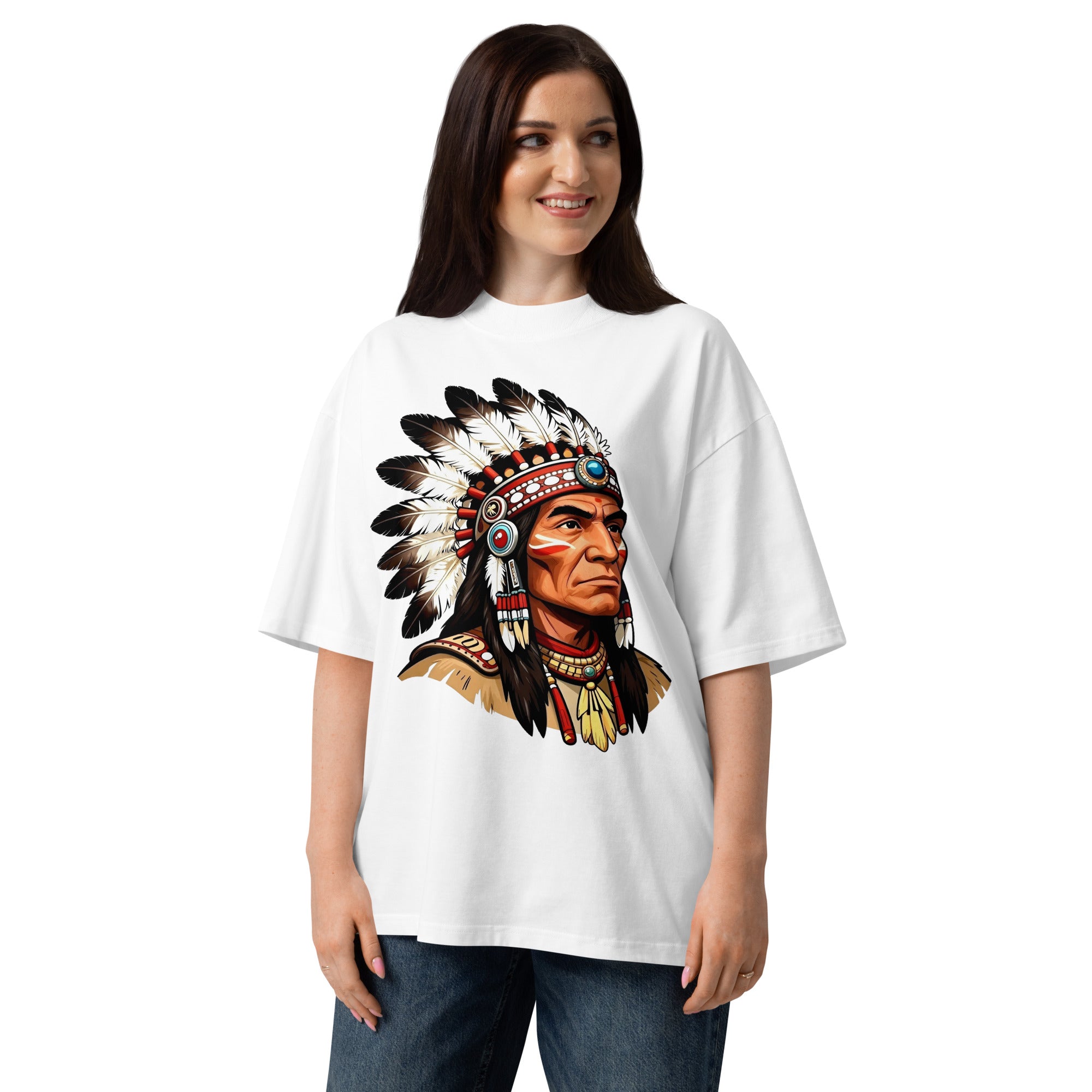 Unisex organic oversized high neck t-shirt by printfluence.net