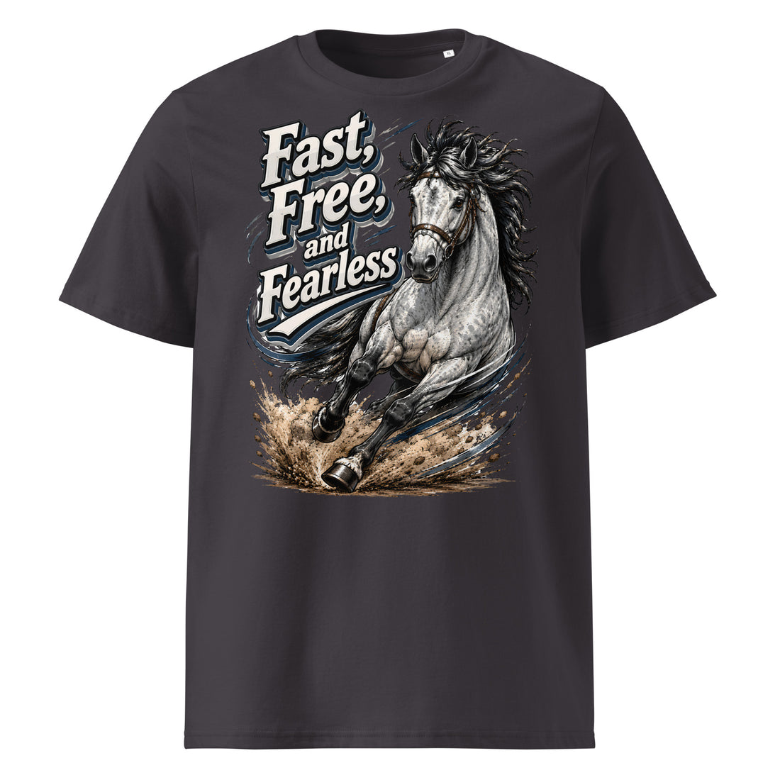 Fast Free and Fearless Horse T-Shirt | Organic Horse Lovers Gift by printfluence.net