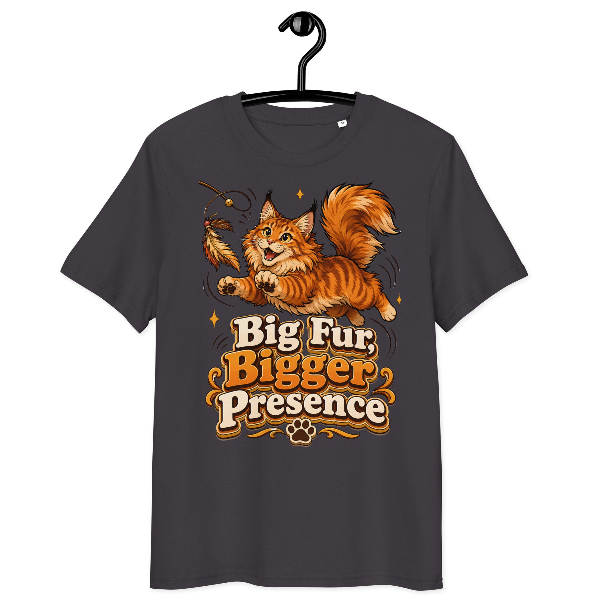 Big Fur Bigger Presence Cat Lovers Organic T-Shirt by printfluence.net