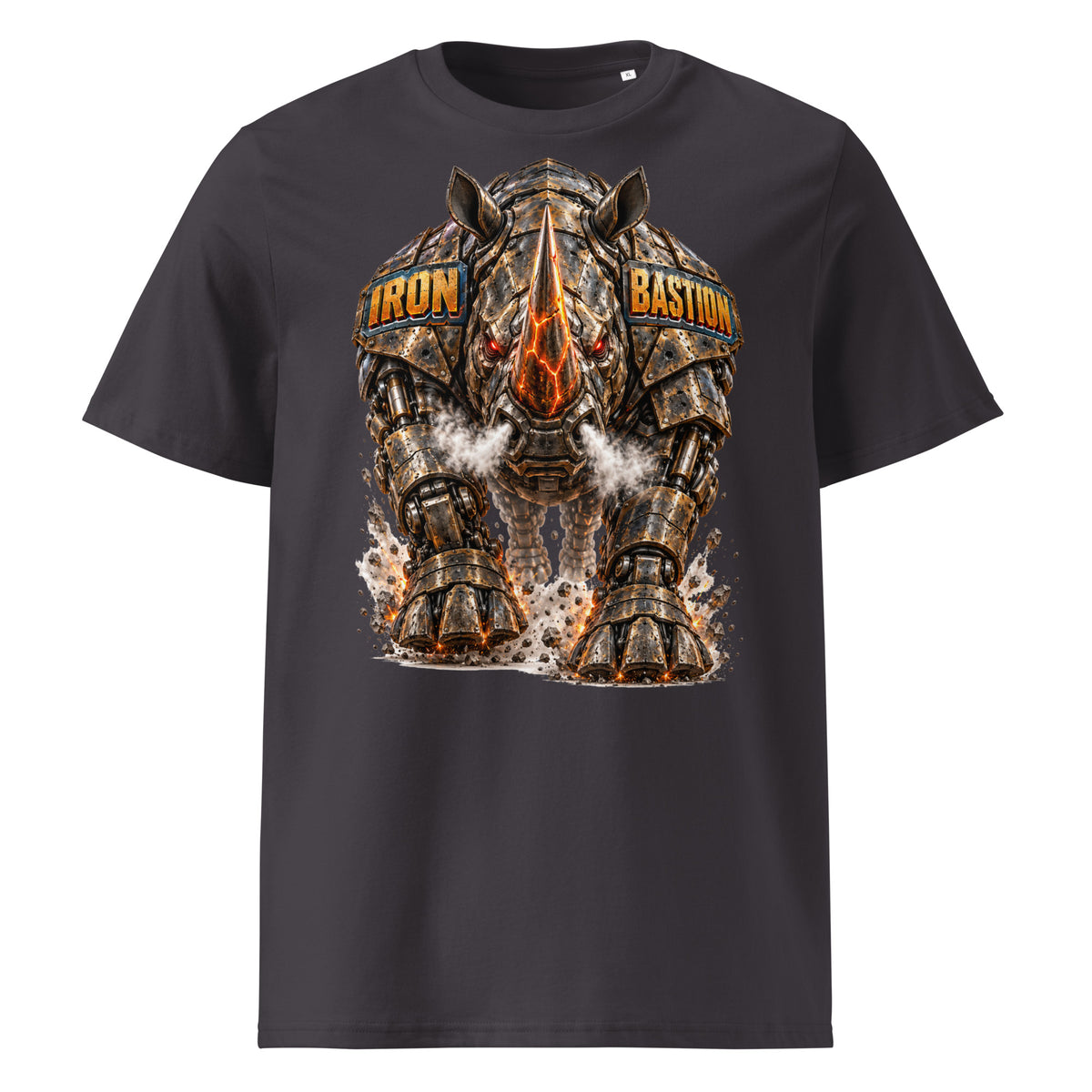Cyberpunk Animals Lovers | Unisex Organic Ribbed Neck Creator 2.0 T-Shirt — IRON BASTION by printfluence
