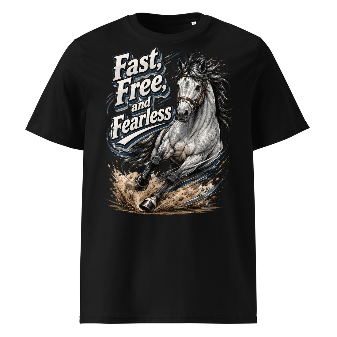 Fast Free and Fearless Horse T-Shirt | Organic Horse Lovers Gift by printfluence.net