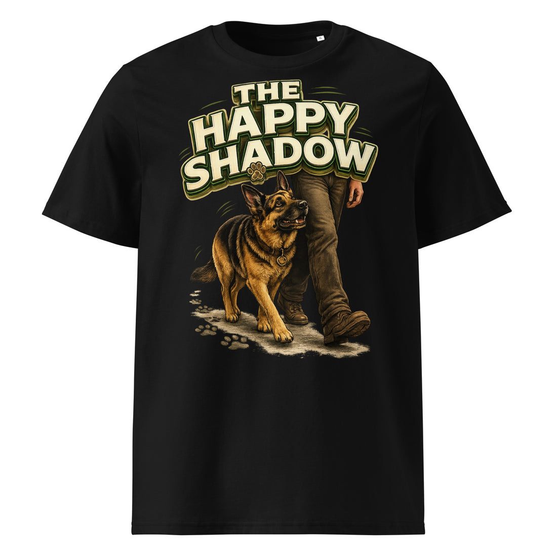 German Shepherd Happy Shadow Organic T-Shirt by printfluence.net