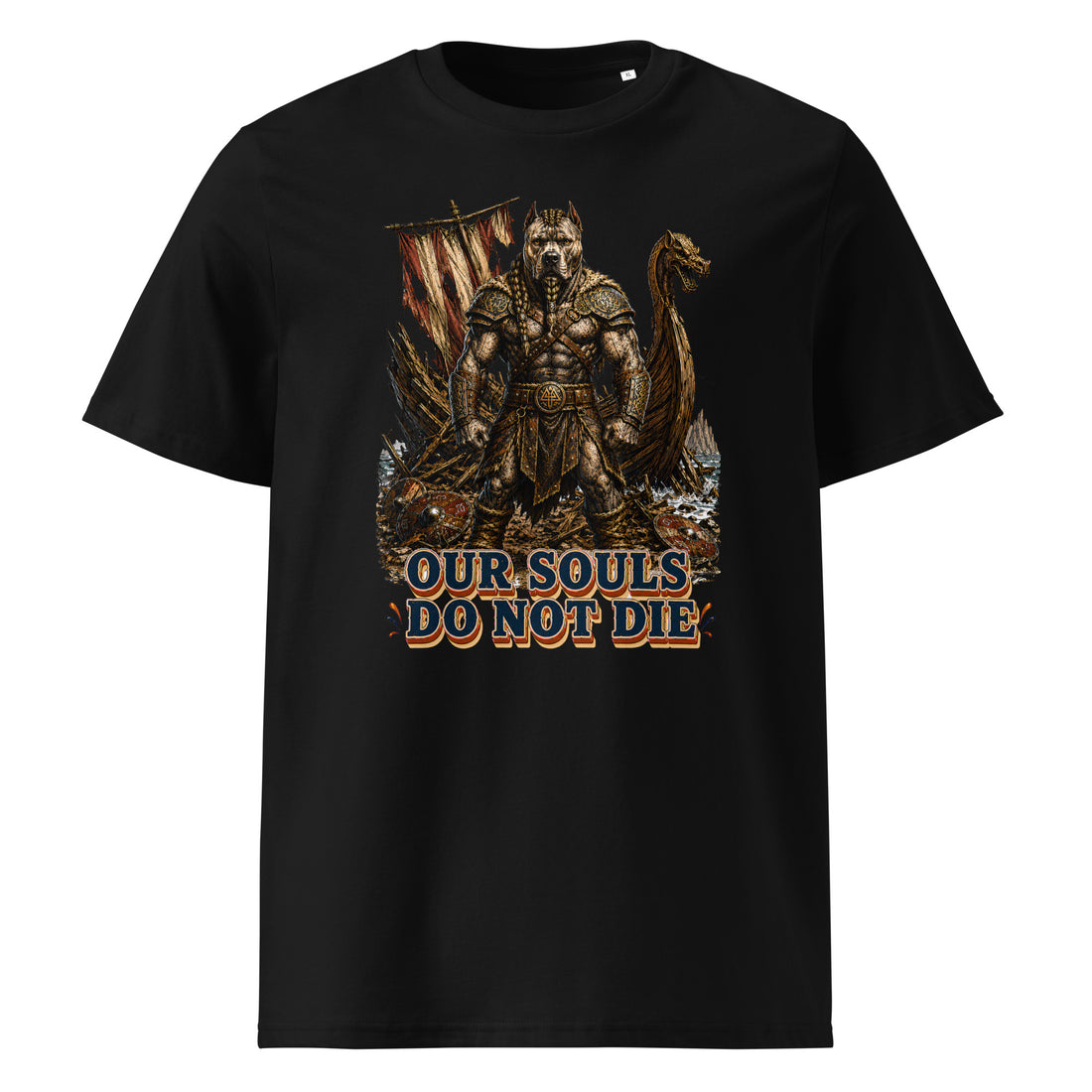 Our Souls Do Not Die Viking Pitbull Organic Tee | Premium Gift for Pitbull Lovers T-24 by printfluence.net