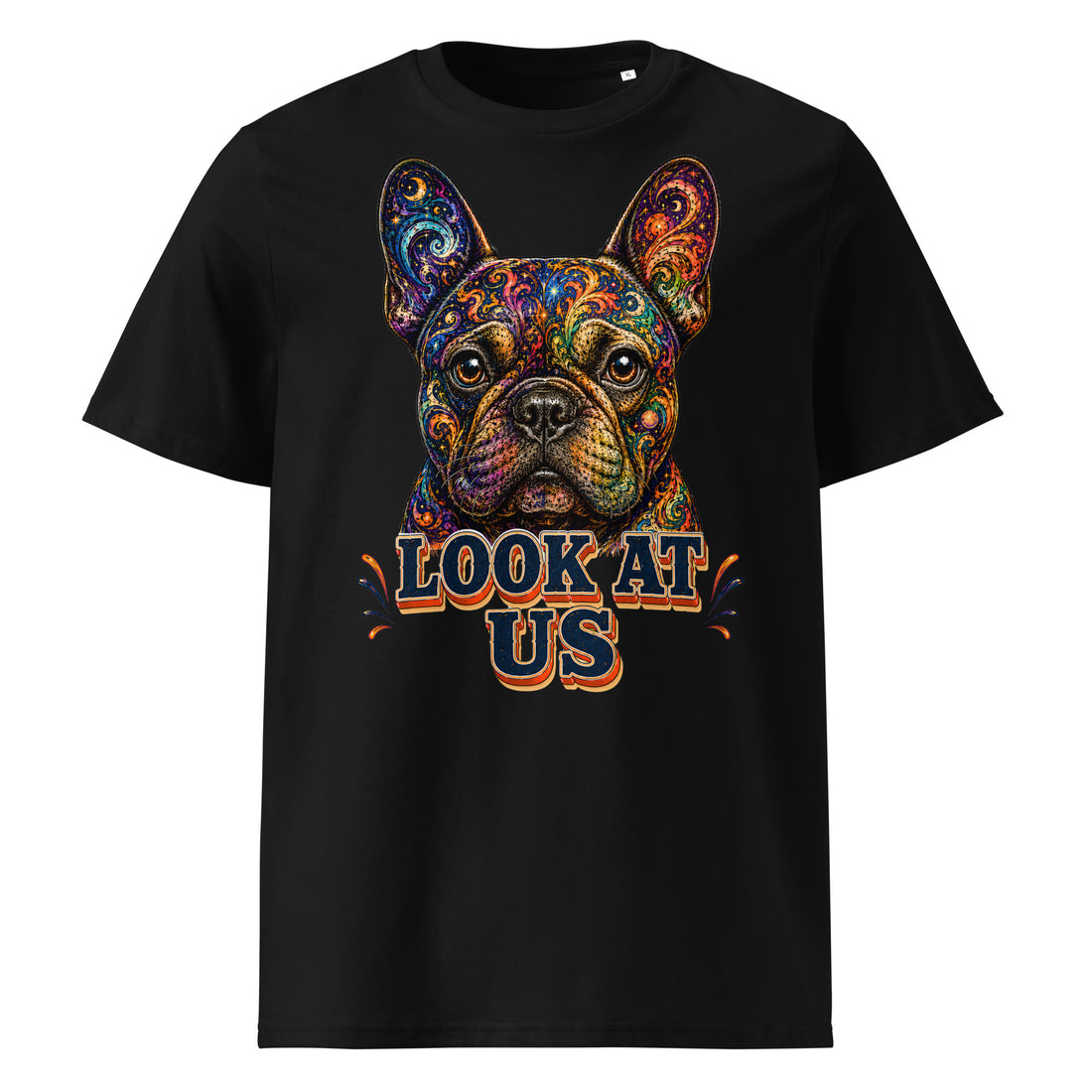 Starry French Bulldog Lovers Ribbed Tee - Look At Us T-24 by printfluence.net