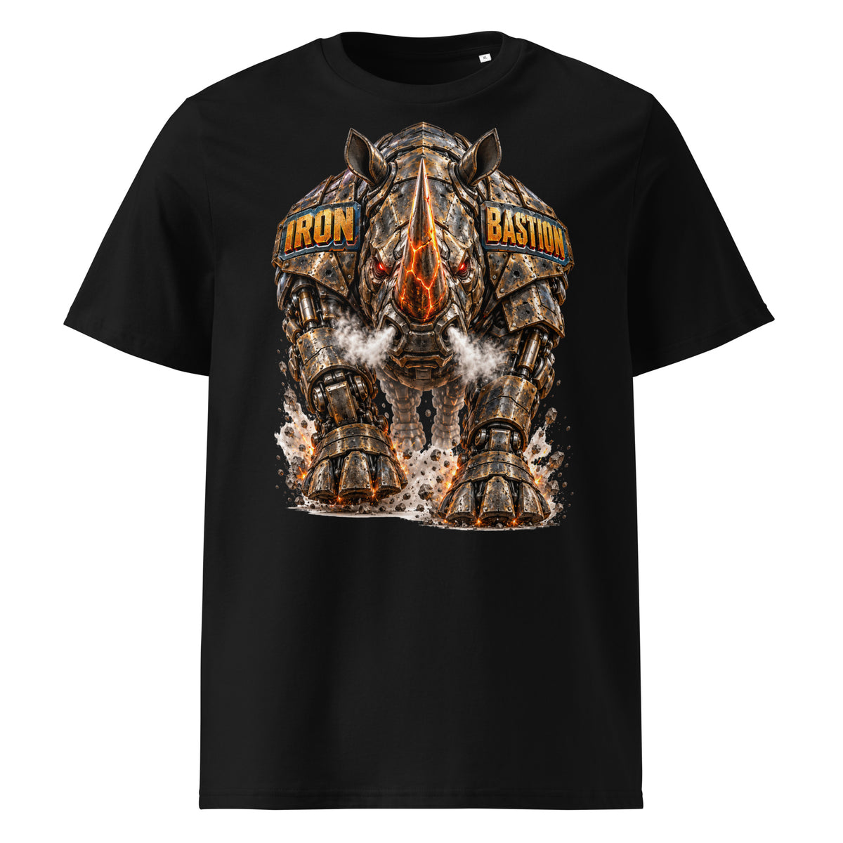 Cyberpunk Animals Lovers | Unisex Organic Ribbed Neck Creator 2.0 T-Shirt — IRON BASTION by printfluence