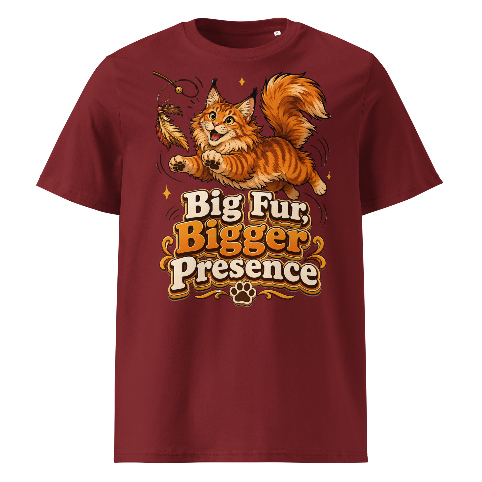 Big Fur Bigger Presence Cat Lovers Organic T-Shirt by printfluence.net