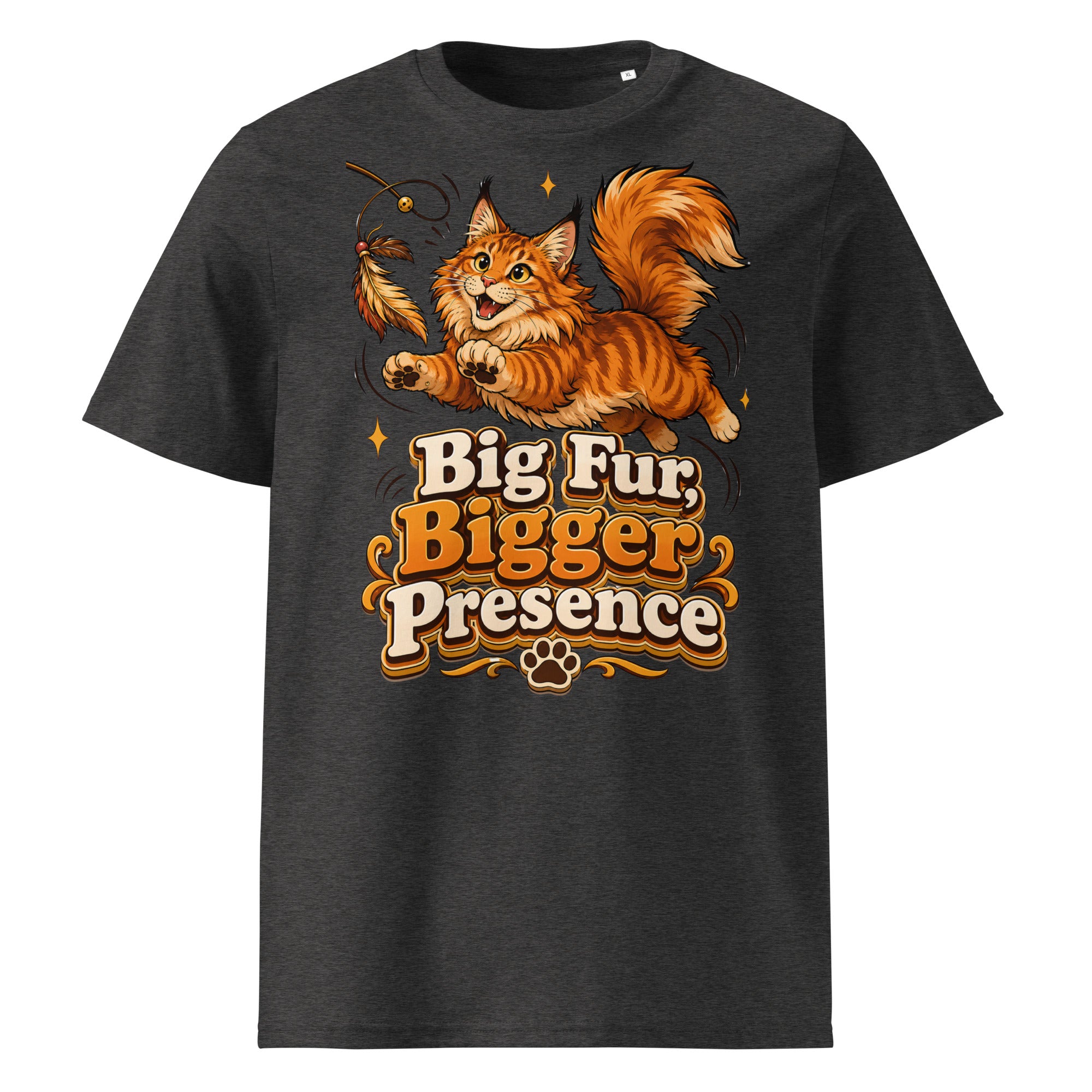 Big Fur Bigger Presence Cat Lovers Organic T-Shirt by printfluence.net