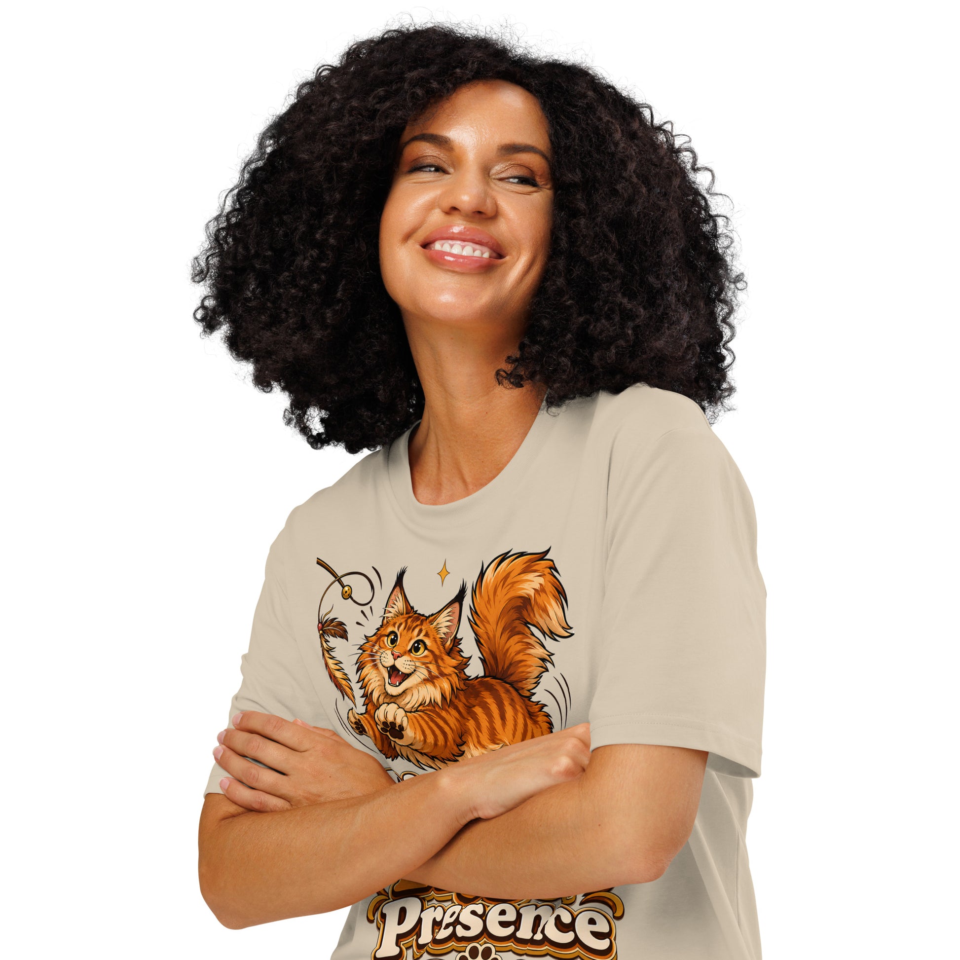 Big Fur Bigger Presence Cat Lovers Organic T-Shirt by printfluence.net