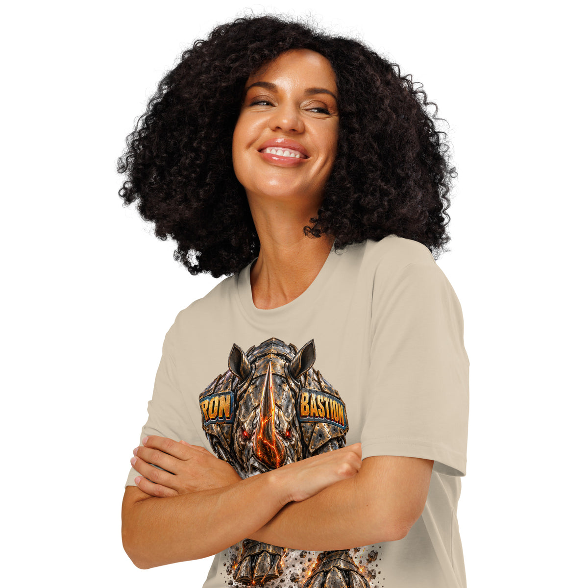 Cyberpunk Animals Lovers | Unisex Organic Ribbed Neck Creator 2.0 T-Shirt — IRON BASTION by printfluence