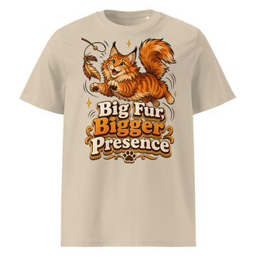 Big Fur Bigger Presence Cat Lovers Organic T-Shirt by printfluence.net
