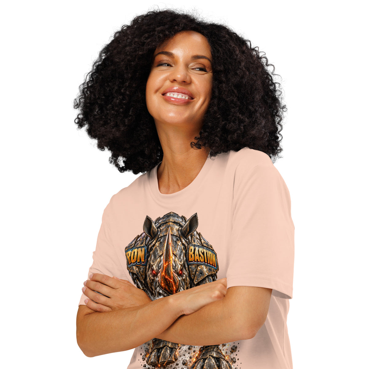 Cyberpunk Animals Lovers | Unisex Organic Ribbed Neck Creator 2.0 T-Shirt — IRON BASTION by printfluence