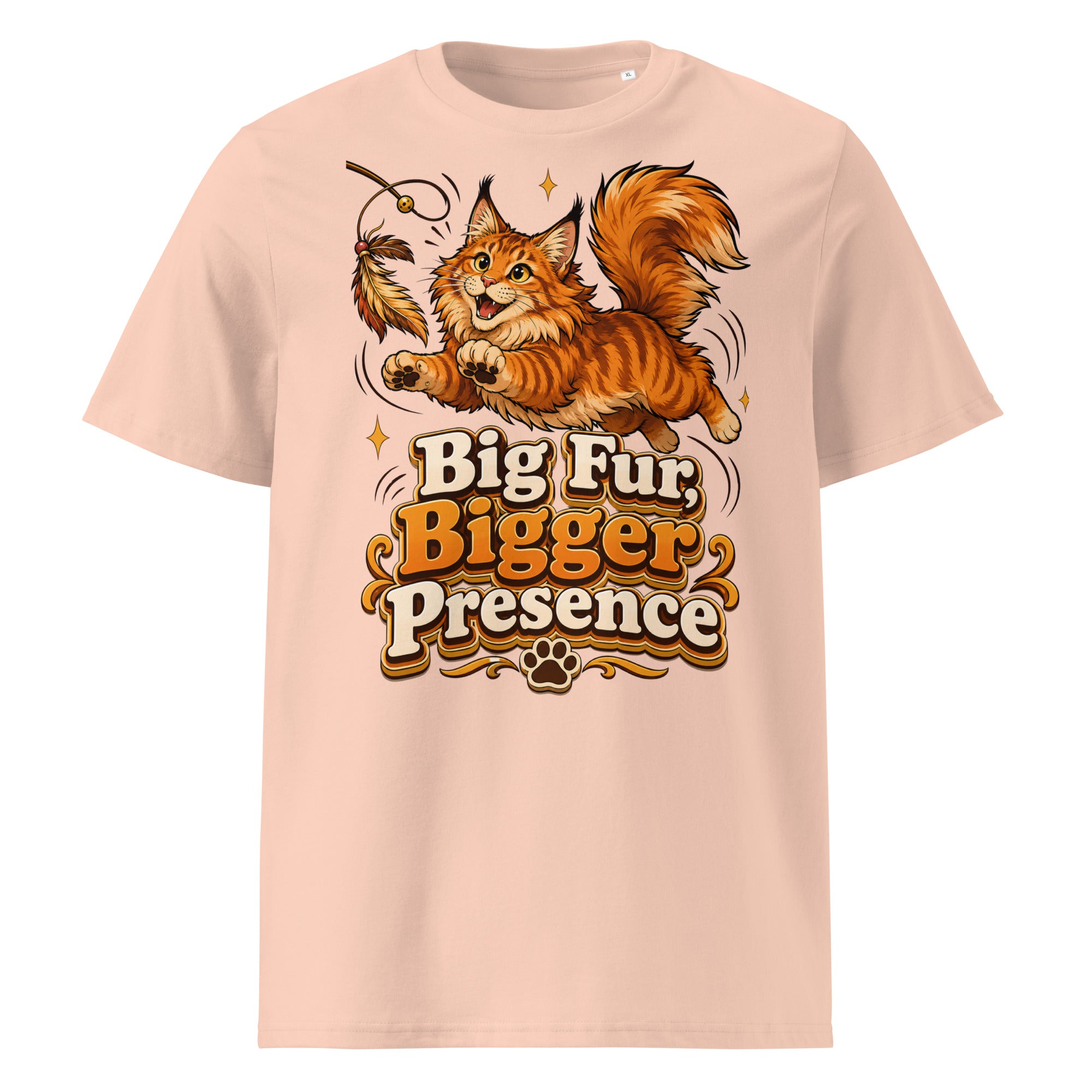 Big Fur Bigger Presence Cat Lovers Organic T-Shirt by printfluence.net