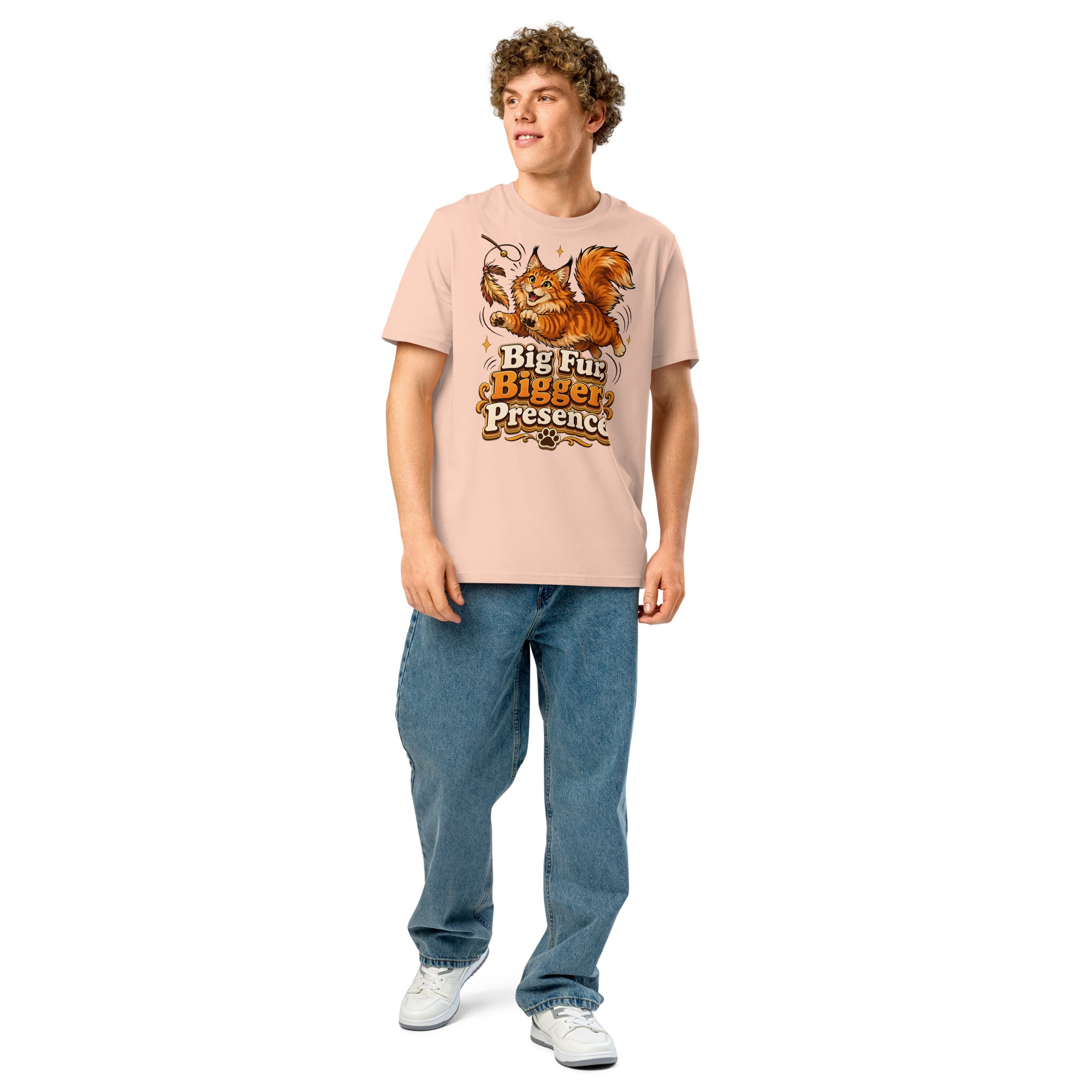 Big Fur Bigger Presence Cat Lovers Organic T-Shirt by printfluence.net