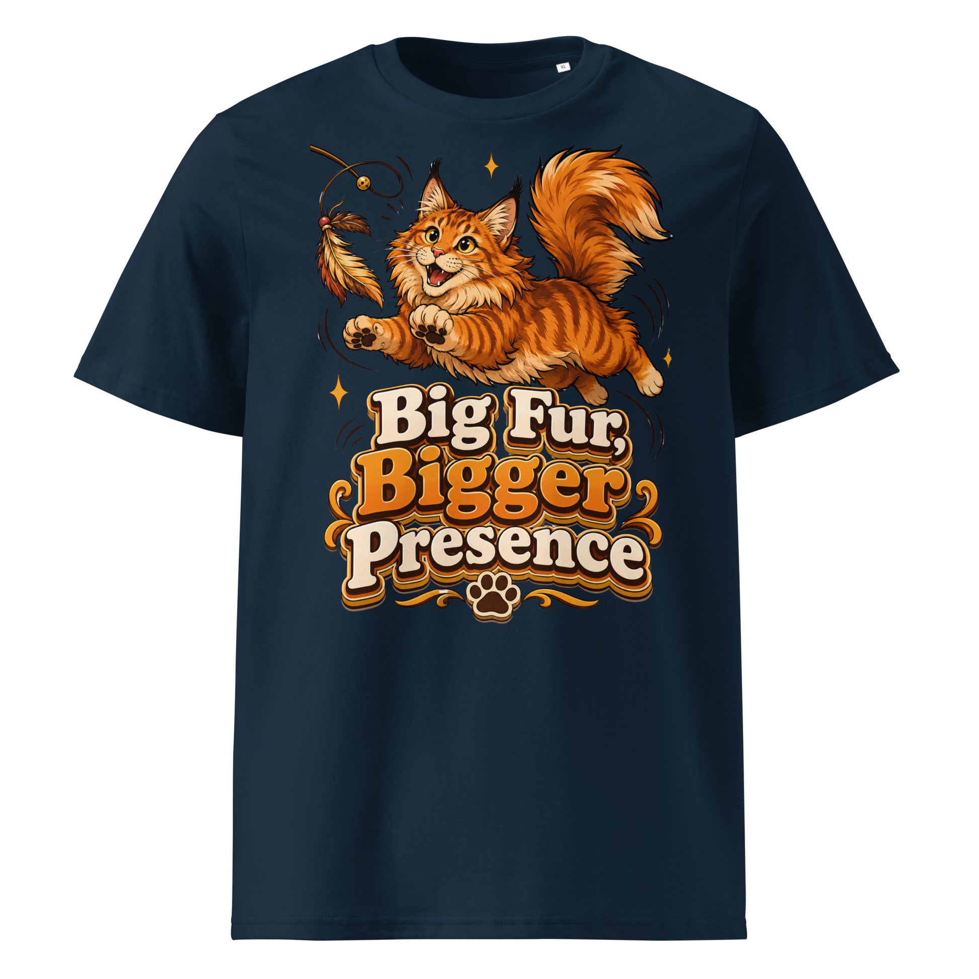 Big Fur Bigger Presence Cat Lovers Organic T-Shirt by printfluence.net