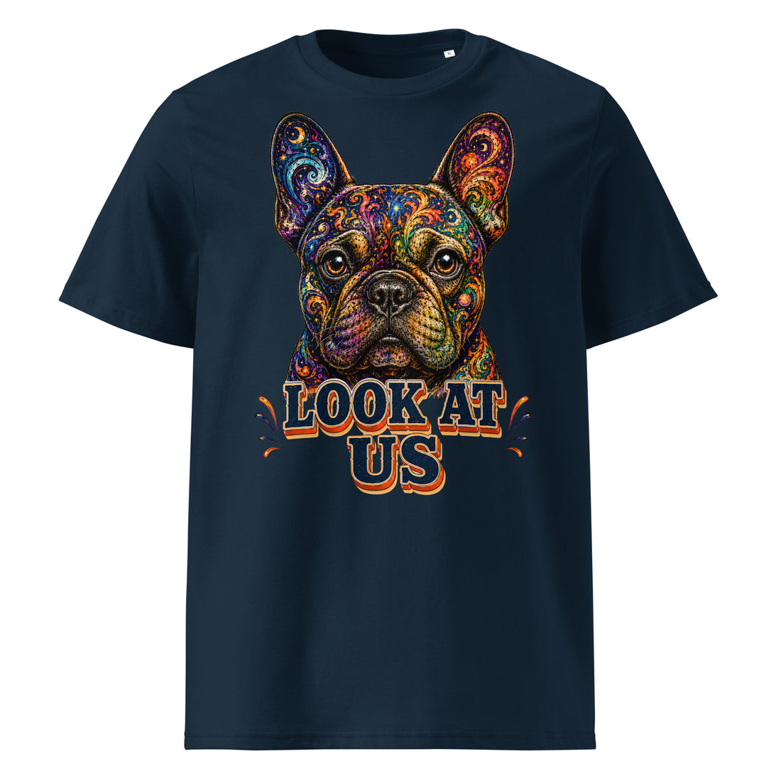 Starry French Bulldog Lovers Ribbed Tee - Look At Us T-24 by printfluence.net