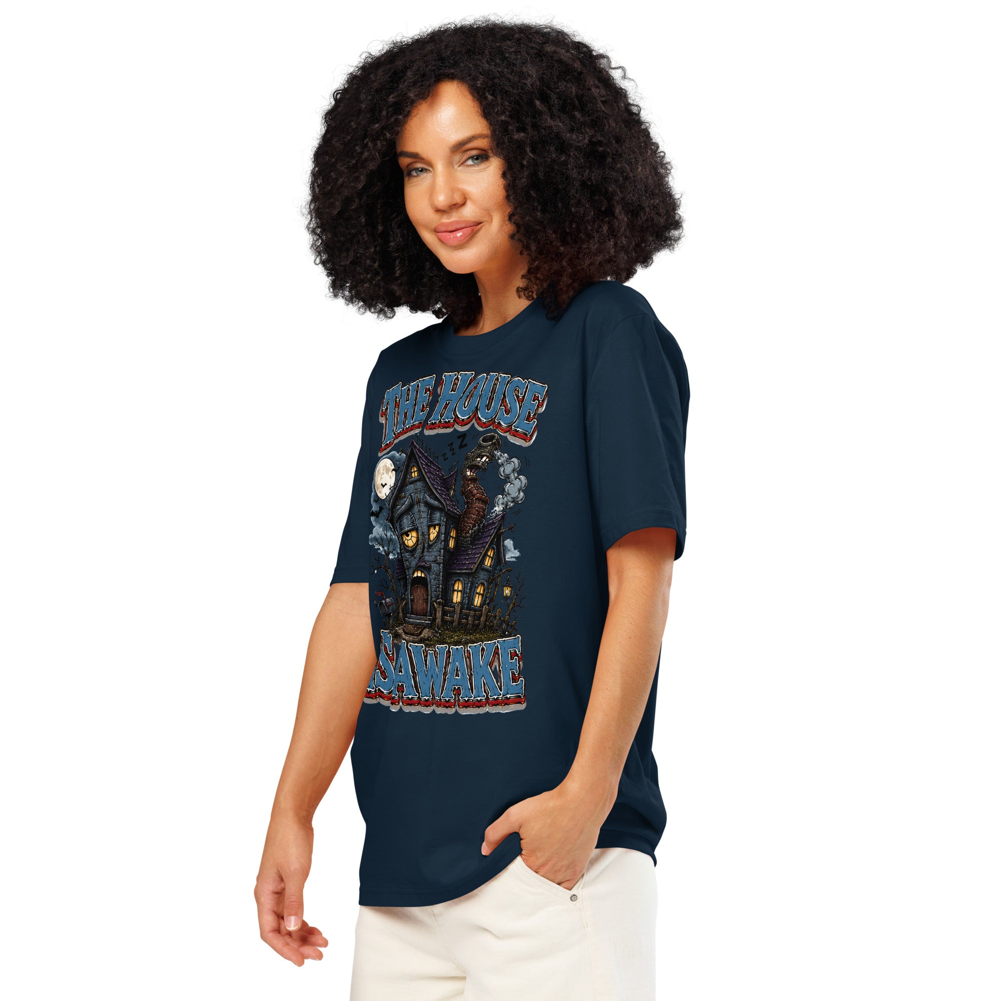 The House Is Awake Organic T-Shirt - Gothic Horror & Mystery Tee by printfluence.net