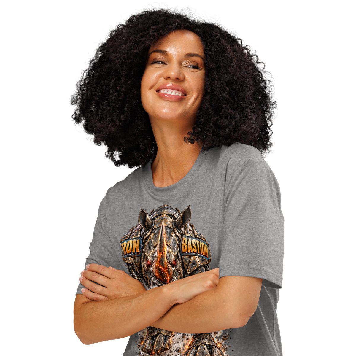 Cyberpunk Animals Lovers | Unisex Organic Ribbed Neck Creator 2.0 T-Shirt — IRON BASTION by printfluence