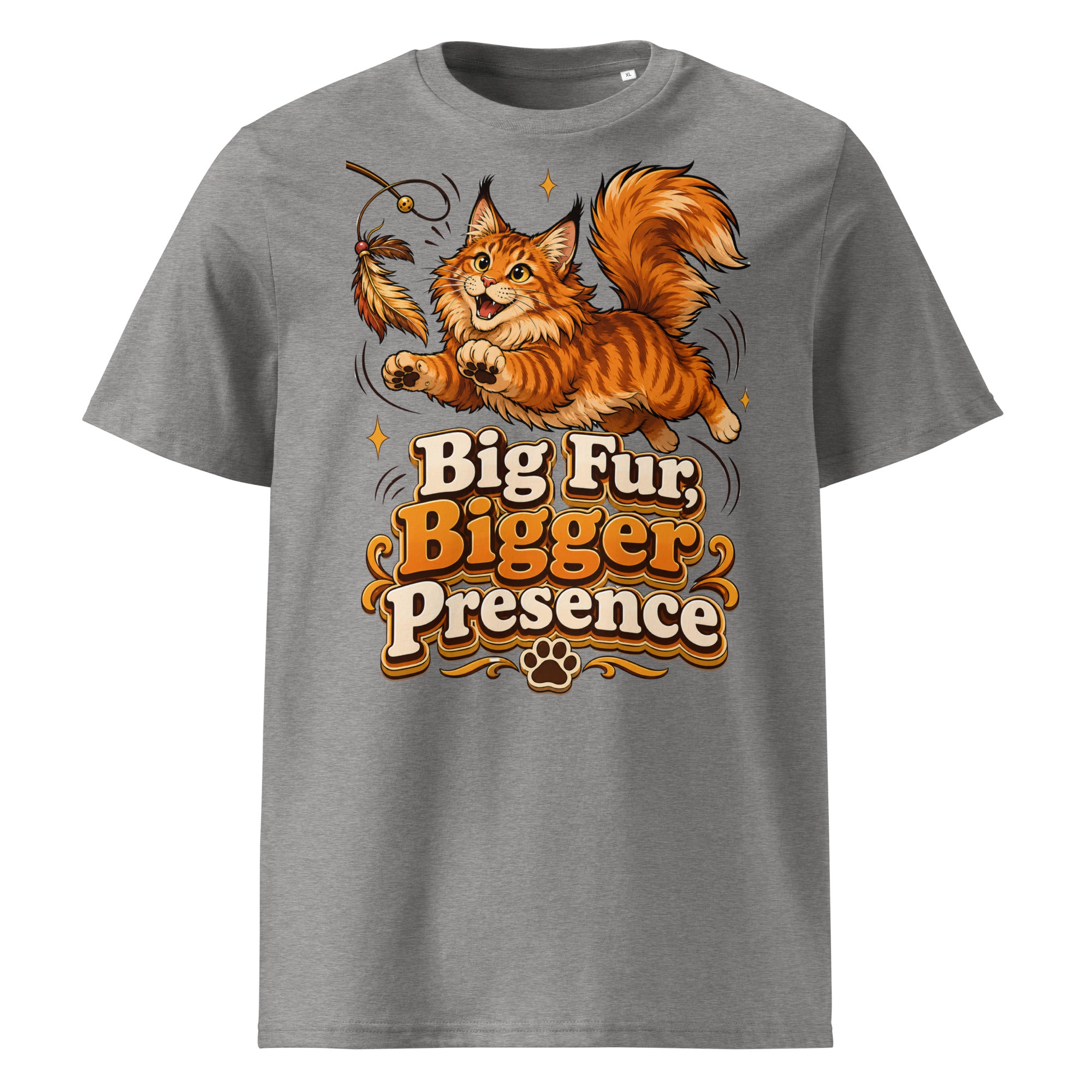 Big Fur Bigger Presence Cat Lovers Organic T-Shirt by printfluence.net