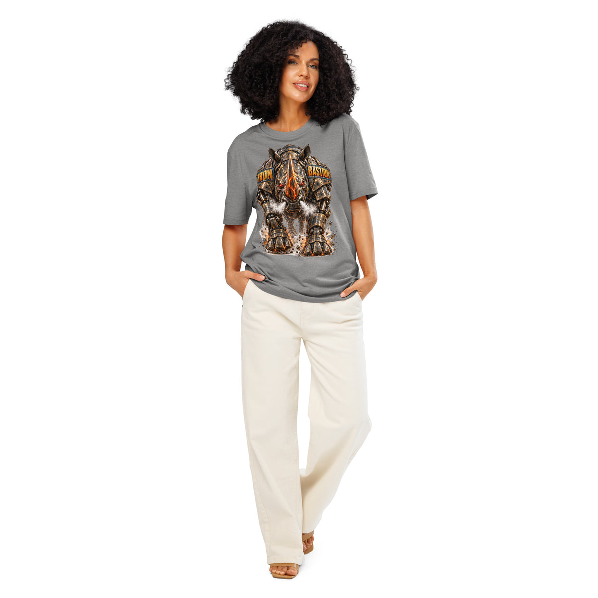 Cyberpunk Animals Lovers | Unisex Organic Ribbed Neck Creator 2.0 T-Shirt — IRON BASTION by printfluence