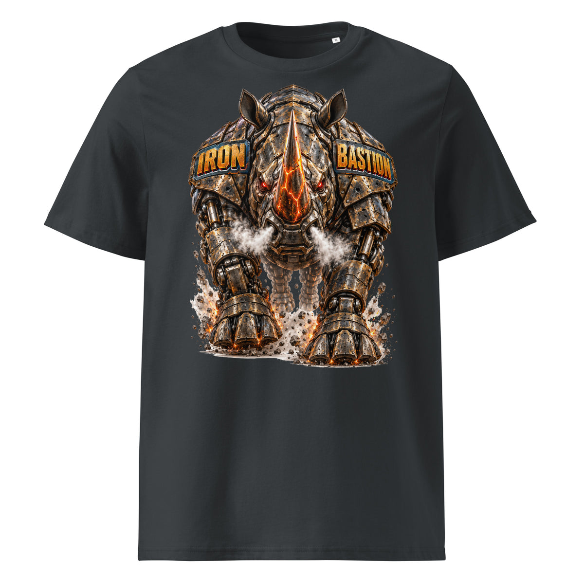 Cyberpunk Animals Lovers | Unisex Organic Ribbed Neck Creator 2.0 T-Shirt — IRON BASTION by printfluence