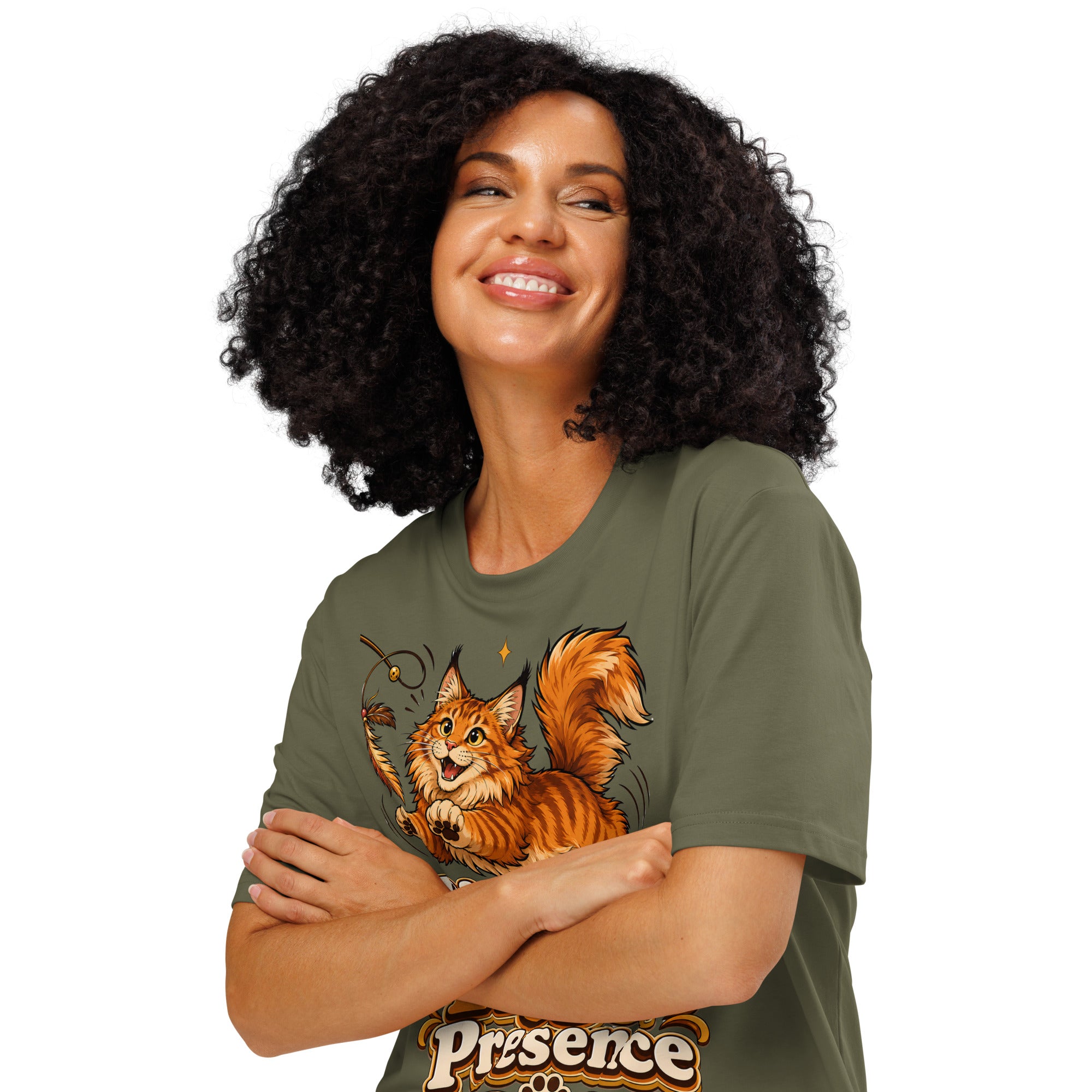 Big Fur Bigger Presence Cat Lovers Organic T-Shirt by printfluence.net