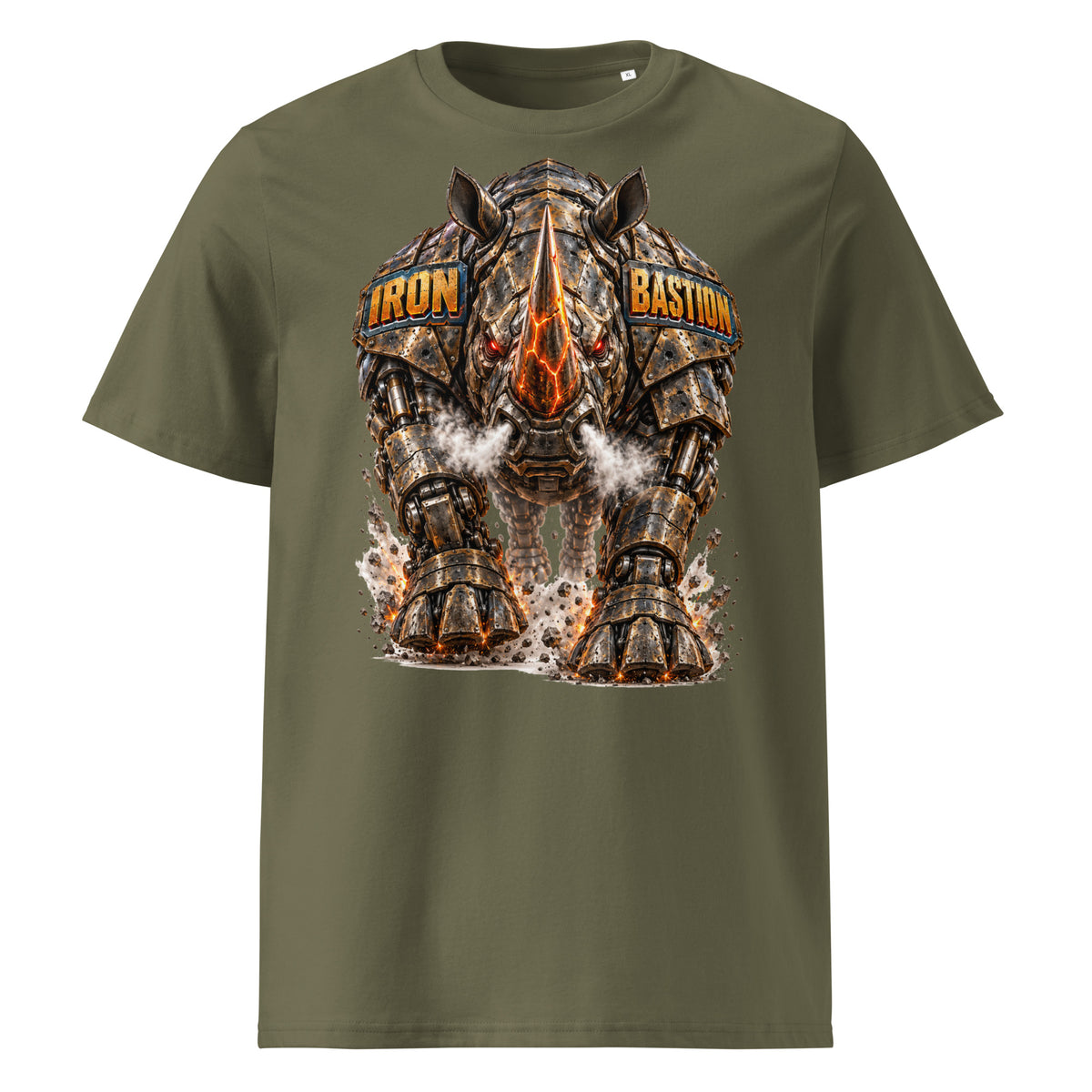 Cyberpunk Animals Lovers | Unisex Organic Ribbed Neck Creator 2.0 T-Shirt — IRON BASTION by printfluence