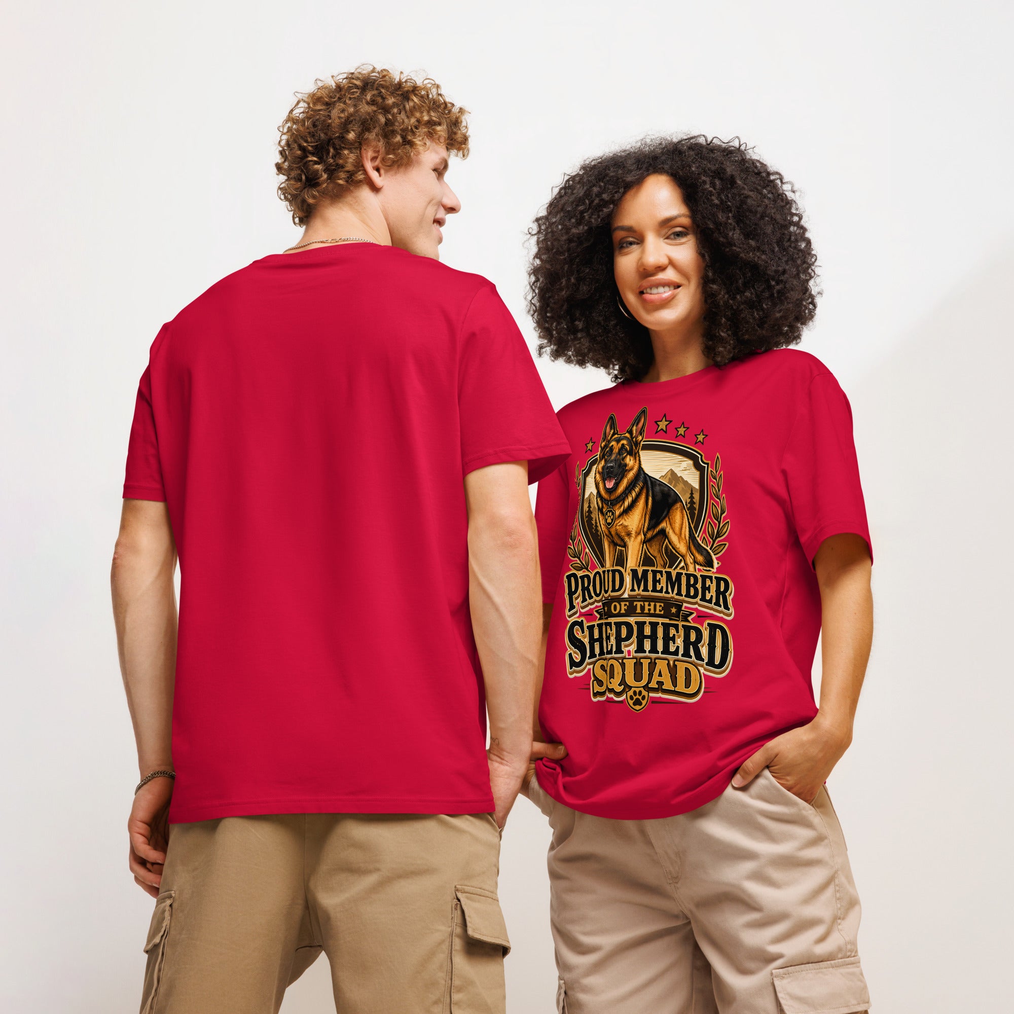German Shepherd Squad Organic Ribbed T-Shirt by printfluence.net