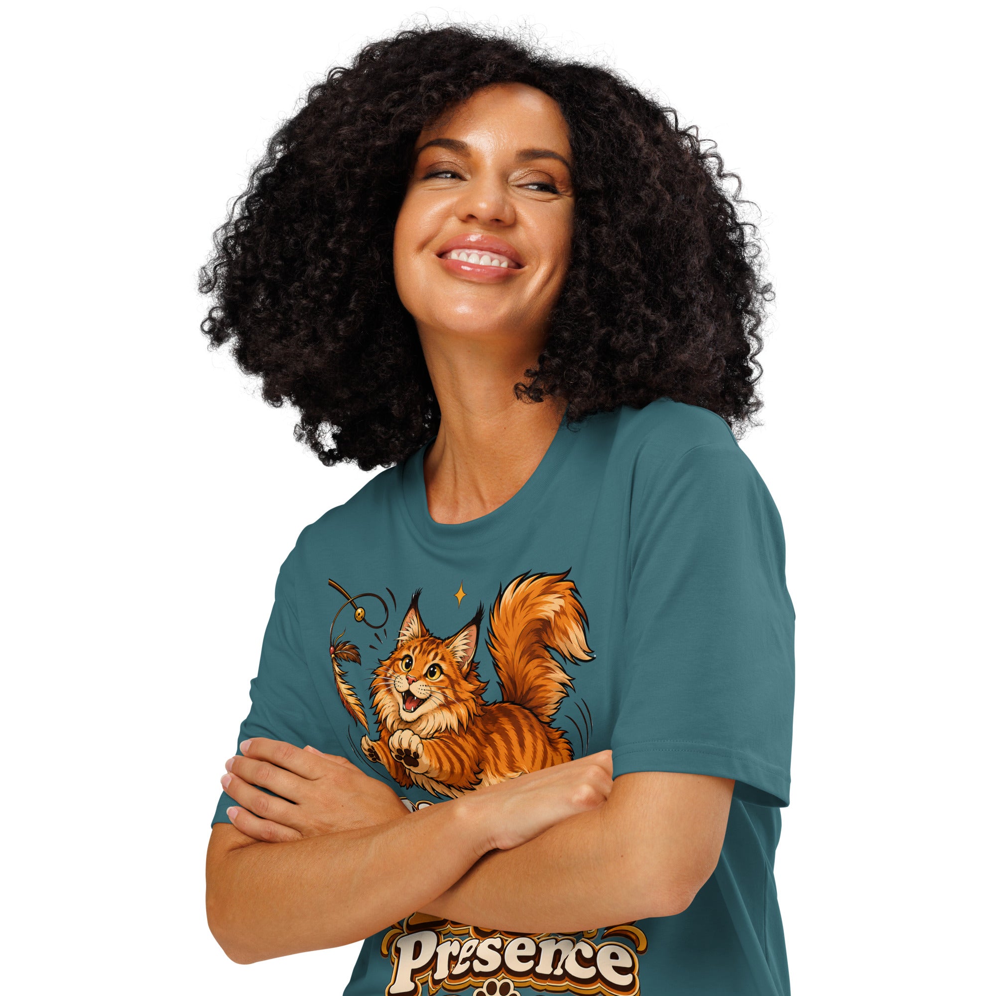 Big Fur Bigger Presence Cat Lovers Organic T-Shirt by printfluence.net