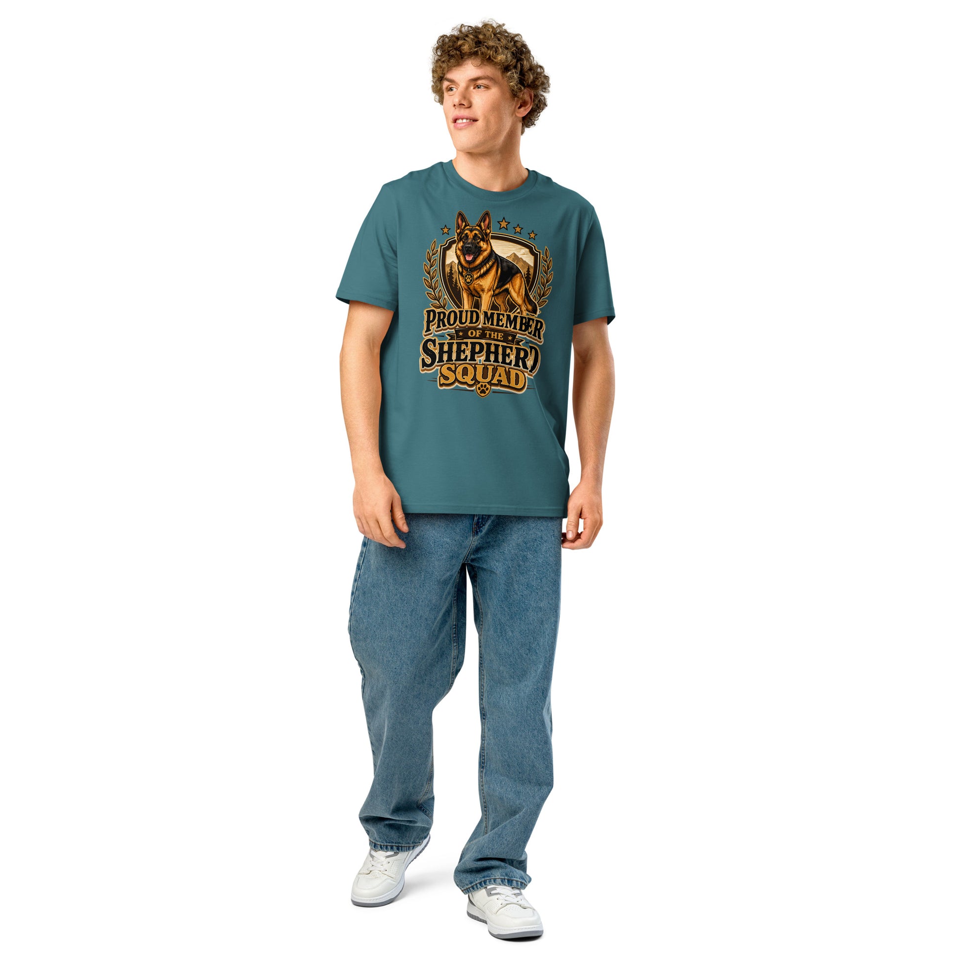 German Shepherd Squad Organic Ribbed T-Shirt by printfluence.net