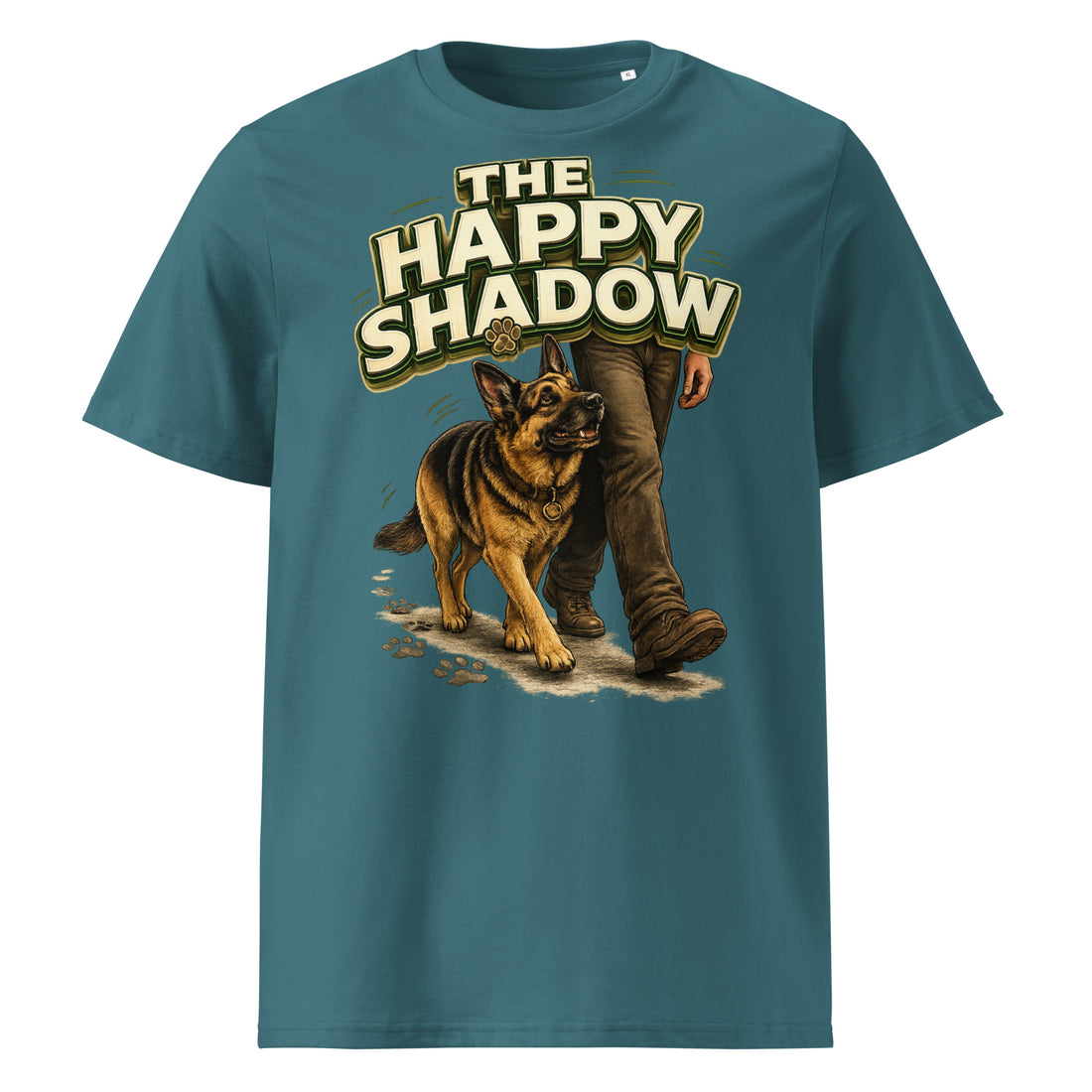 German Shepherd Happy Shadow Organic T-Shirt by printfluence.net