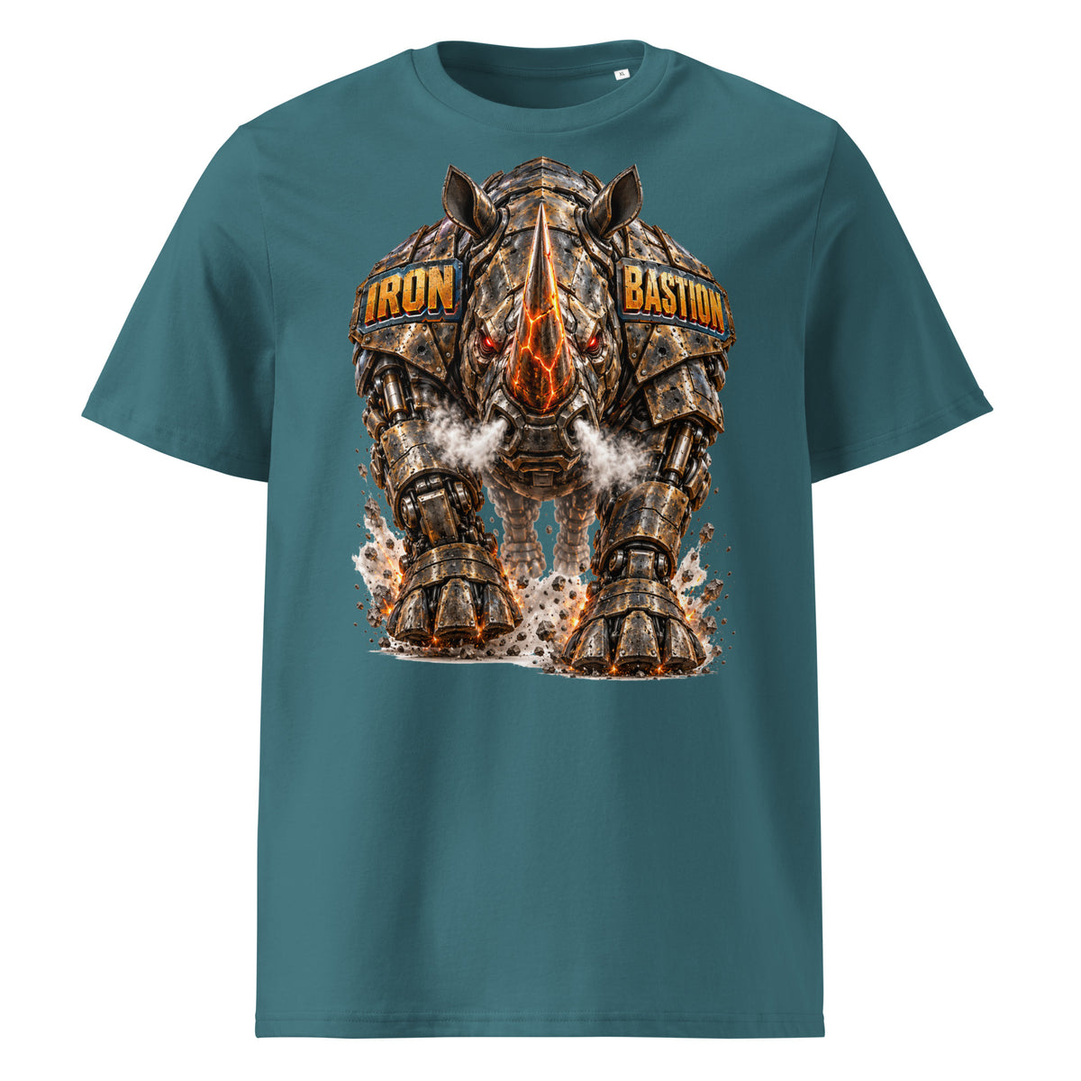 Cyberpunk Animals Lovers | Unisex Organic Ribbed Neck Creator 2.0 T-Shirt — IRON BASTION by printfluence