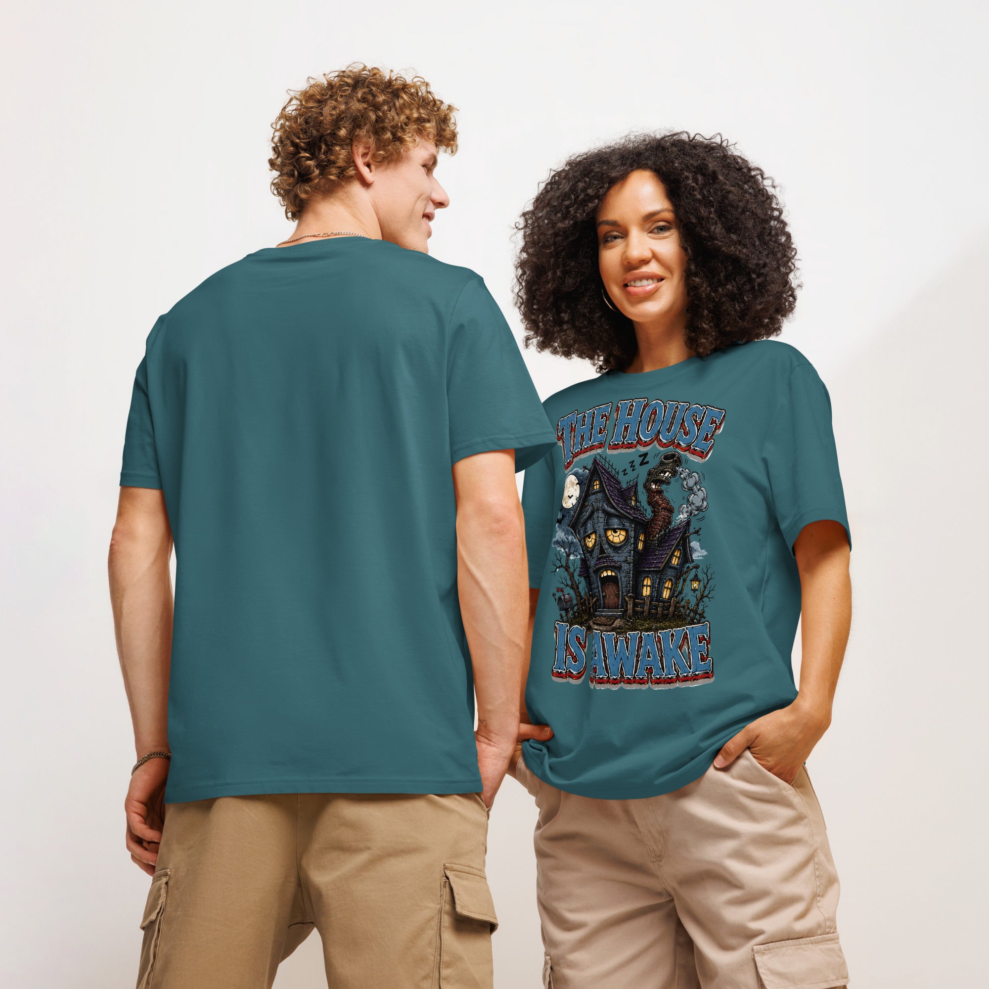 The House Is Awake Organic T-Shirt - Gothic Horror & Mystery Tee by printfluence.net