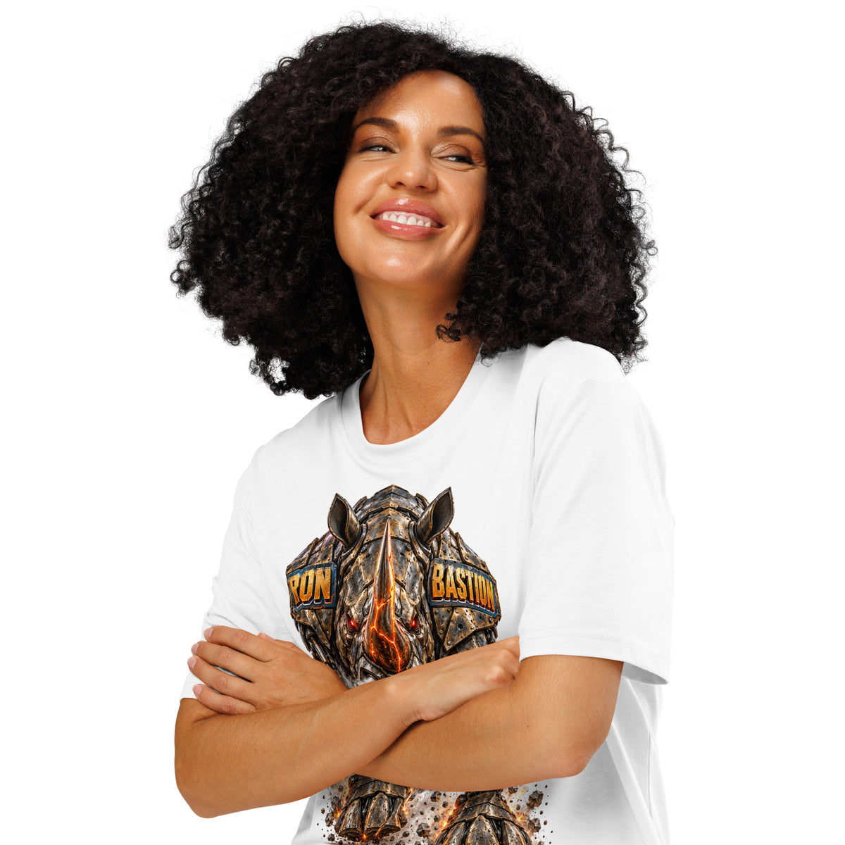Cyberpunk Animals Lovers | Unisex Organic Ribbed Neck Creator 2.0 T-Shirt — IRON BASTION by printfluence