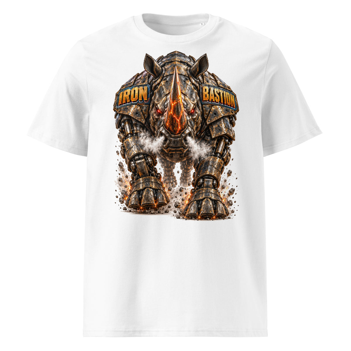 Cyberpunk Animals Lovers | Unisex Organic Ribbed Neck Creator 2.0 T-Shirt — IRON BASTION by printfluence