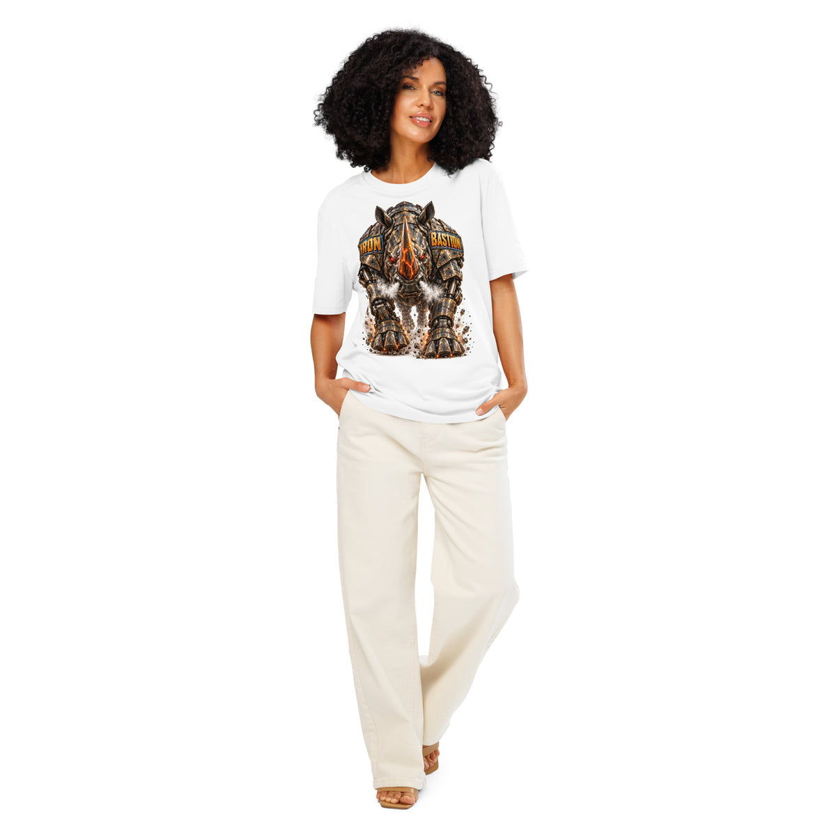 Cyberpunk Animals Lovers | Unisex Organic Ribbed Neck Creator 2.0 T-Shirt — IRON BASTION by printfluence
